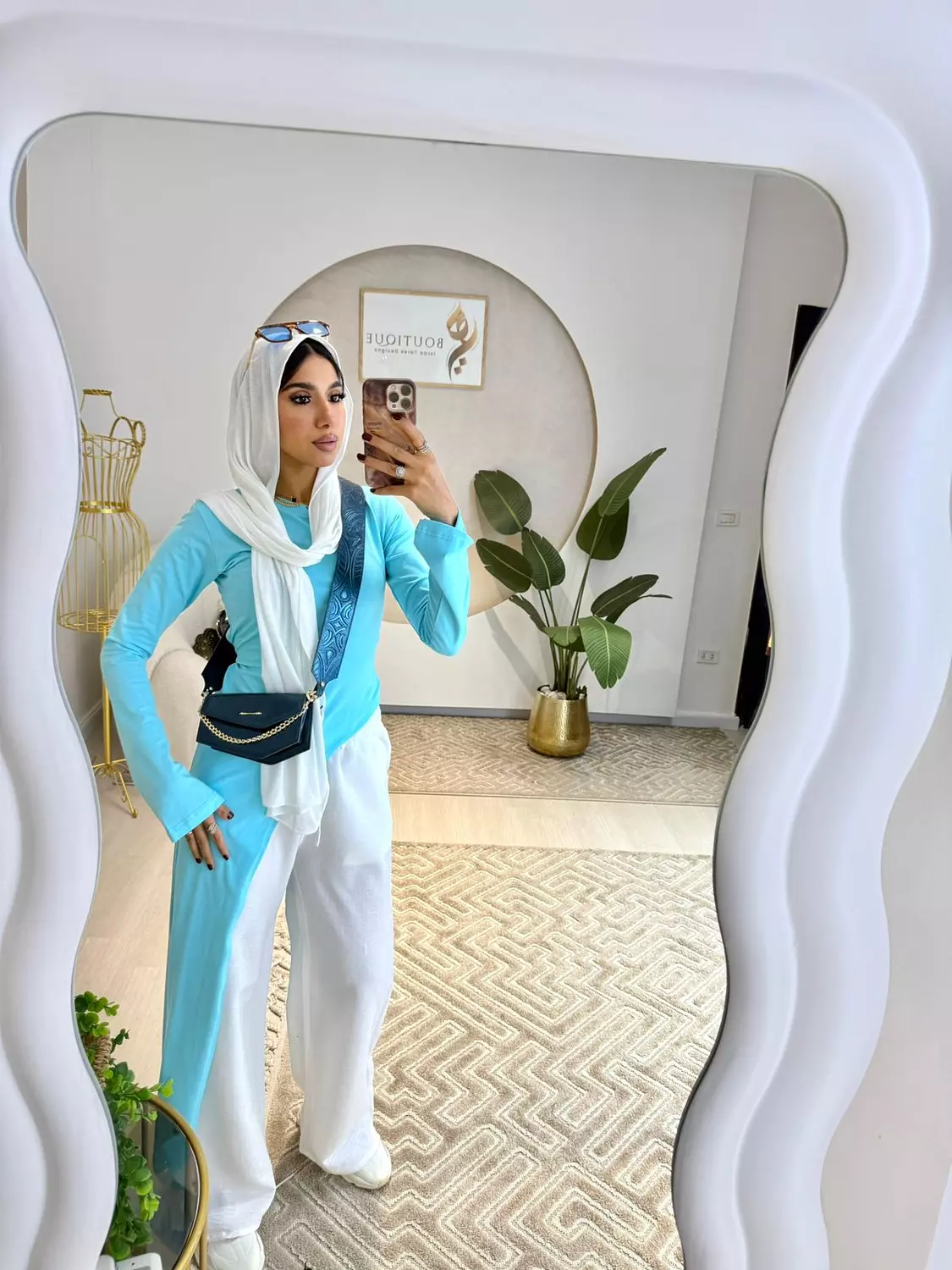 Skyblue Belt Blouse image