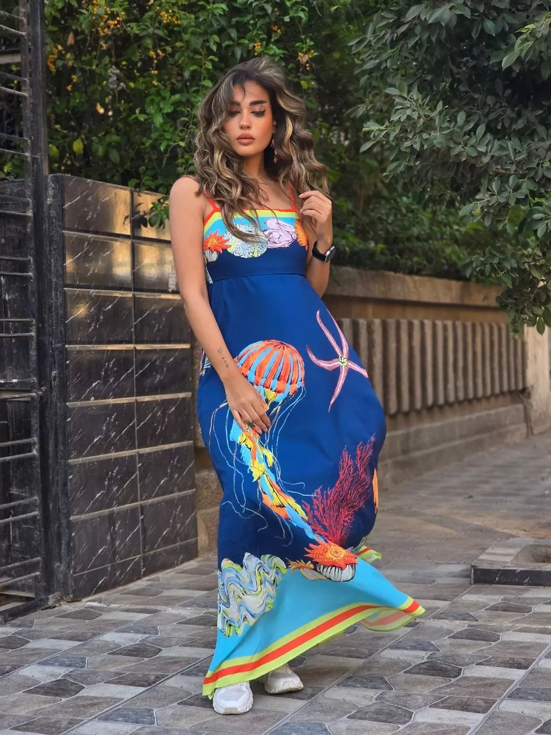 Navy blue Alemais sea creatures dress  image