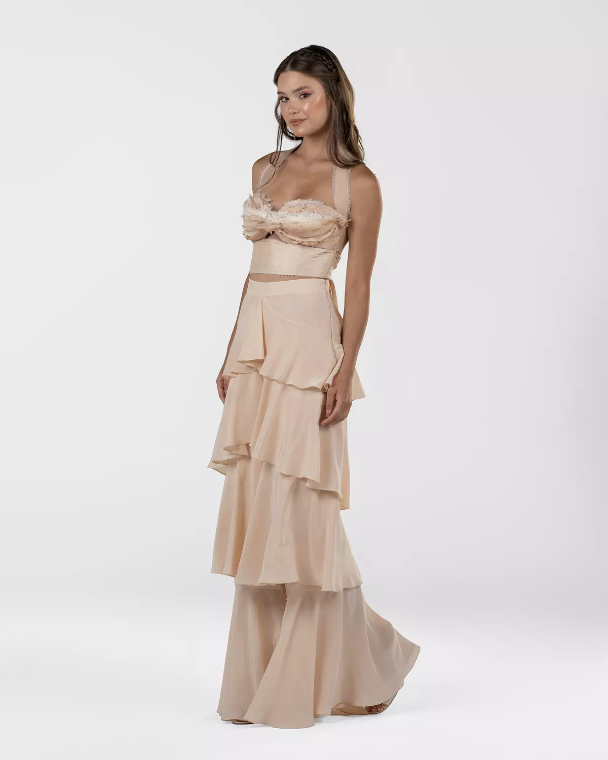 Chic Light Peach Organza Top 4