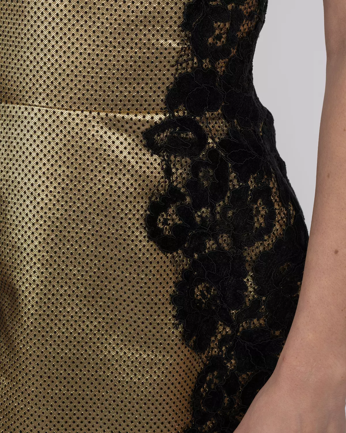 Silk Gold Brocade Corset Mini Dress 6