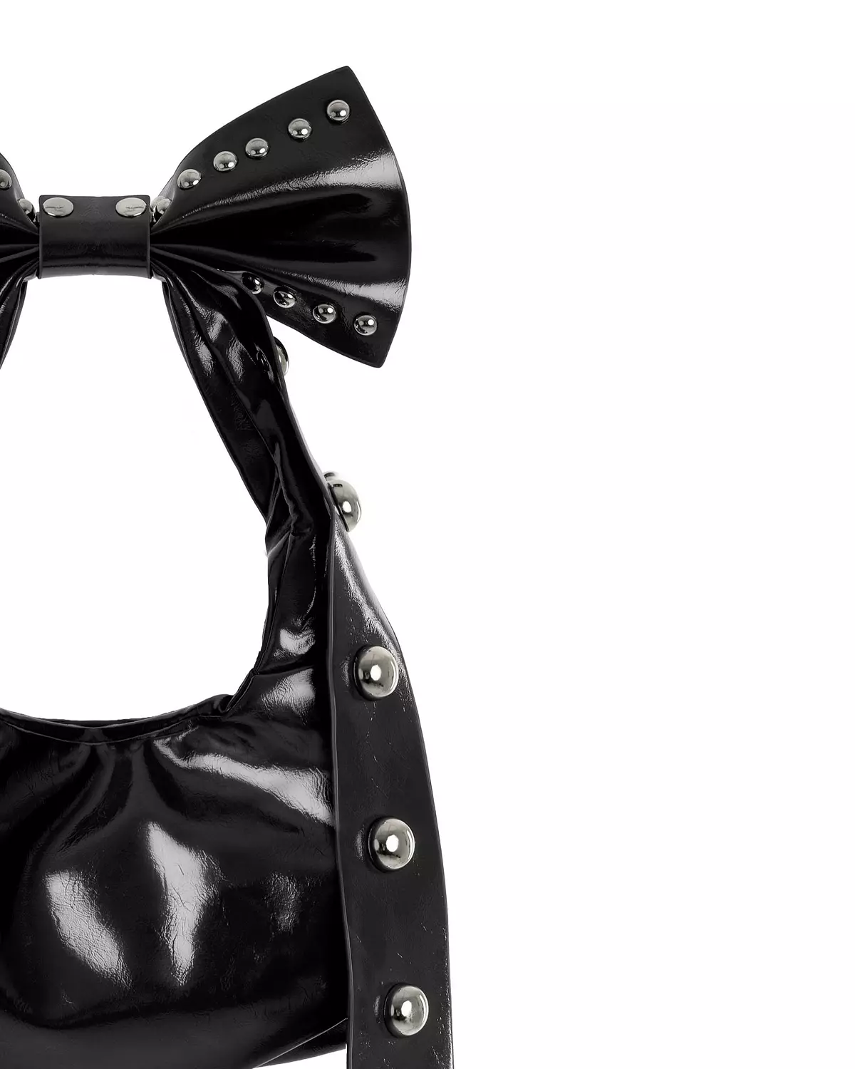 Black Bow and Studded Shoulder Bag   3