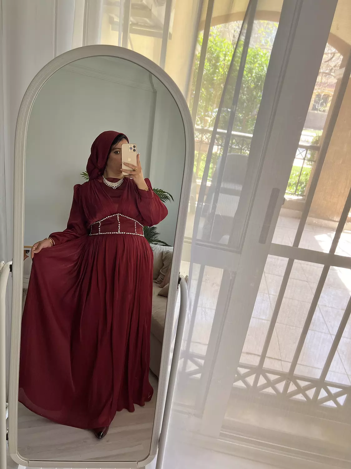 Burgundy dress 1