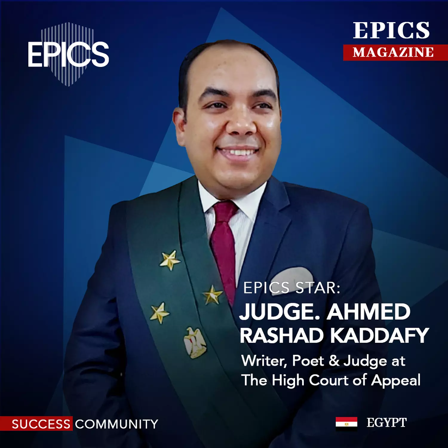 🎖️🌐 Judge. Ahmed Rashad Kaddafy ( Story )_ Writer, poet & Judge at the High court of Appeal. image