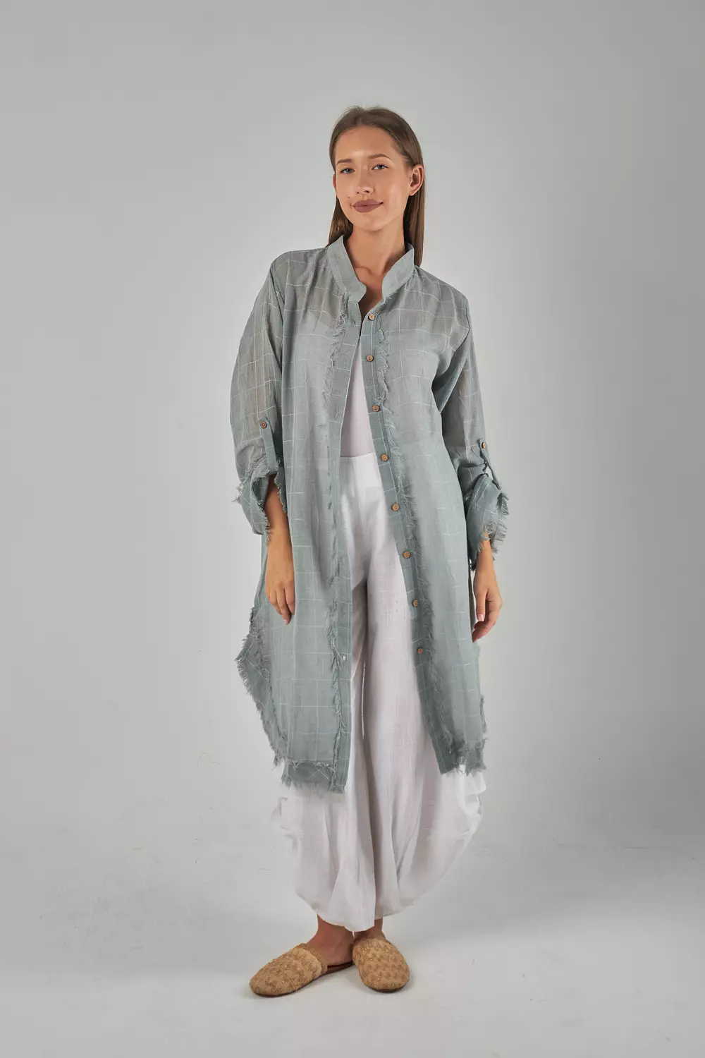 Mesh Linen Mint Shirt  image