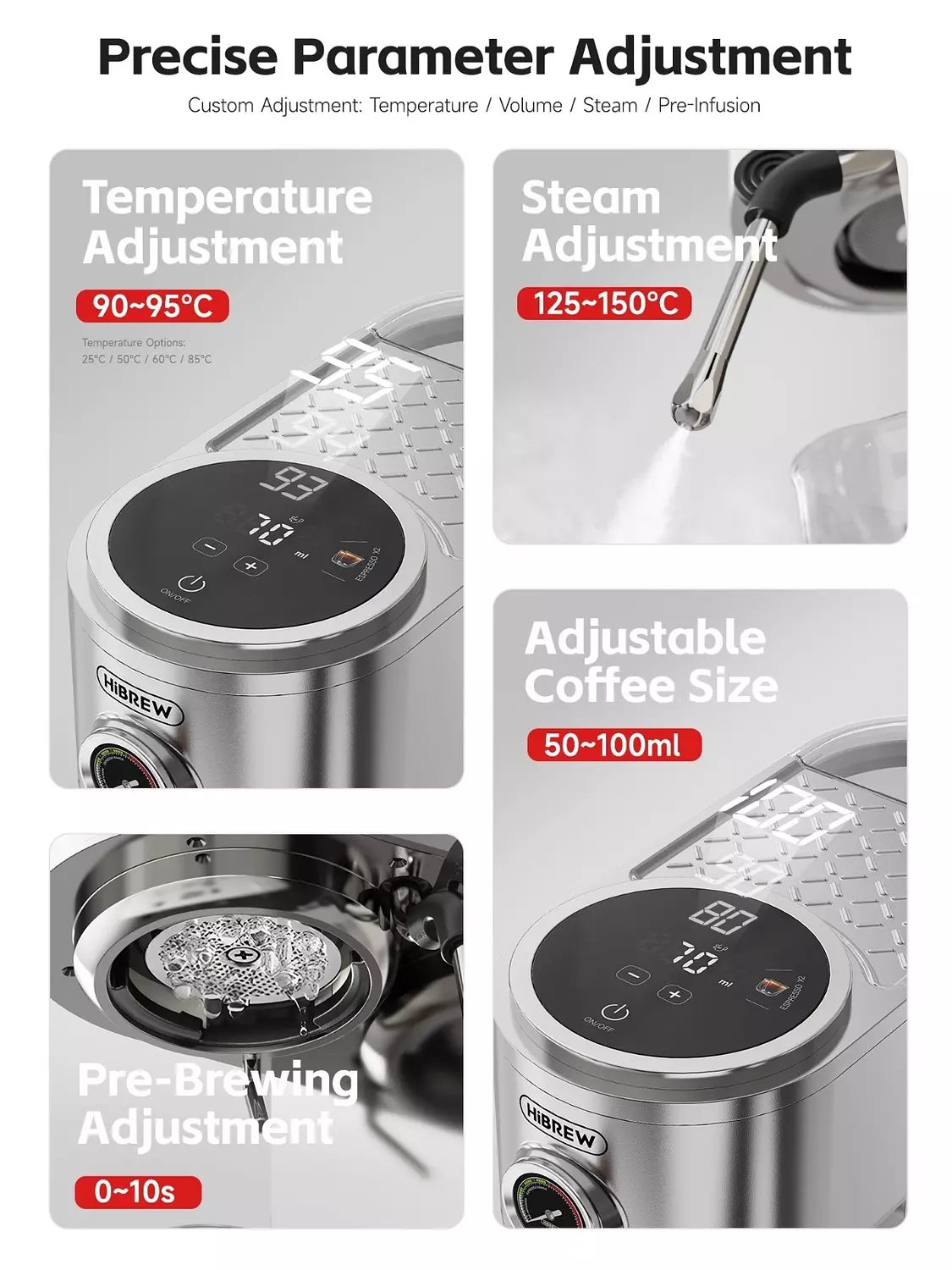 H13 Super Barista WHITE 58 mm portfilter Touch screen dual Thermo block 2