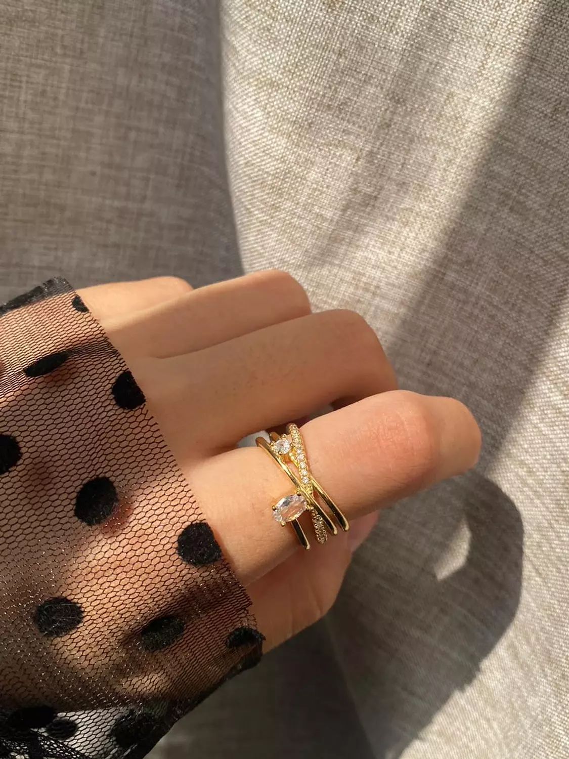 DIAMOND TEAR RING