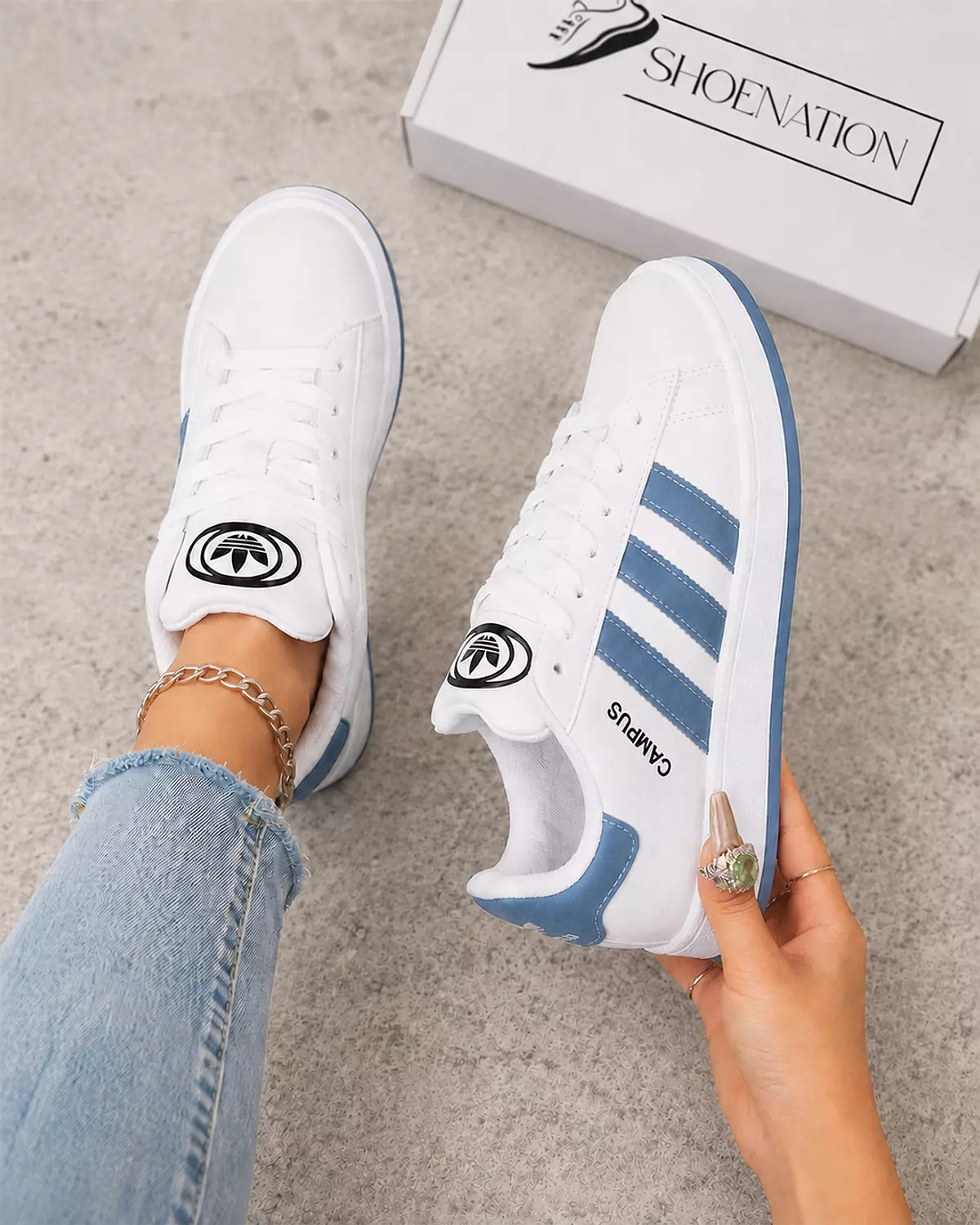 Adidas Campus Women’s Sneakers - White & Blue image