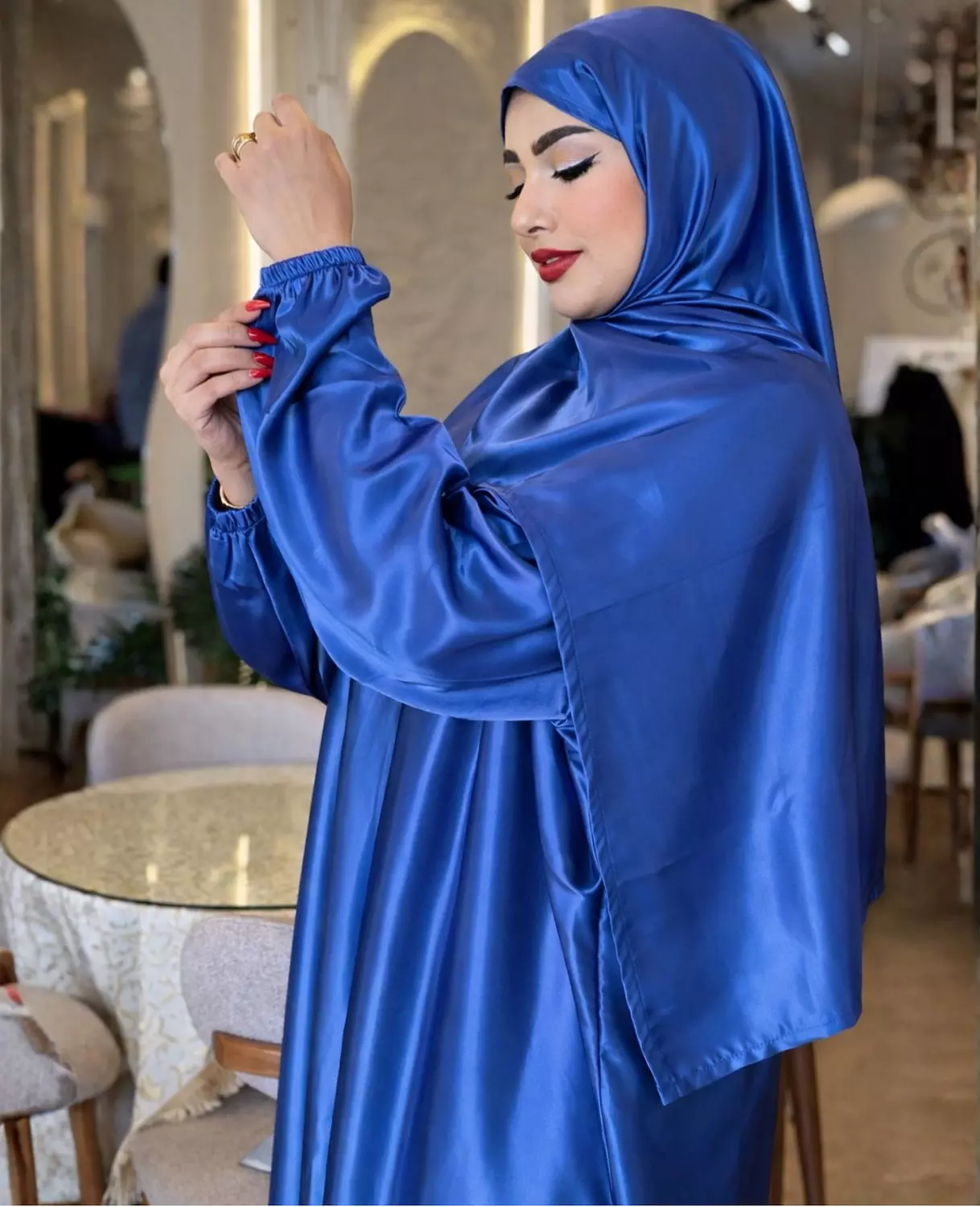 Satin Maxi Isdal with Attached Hijab 21