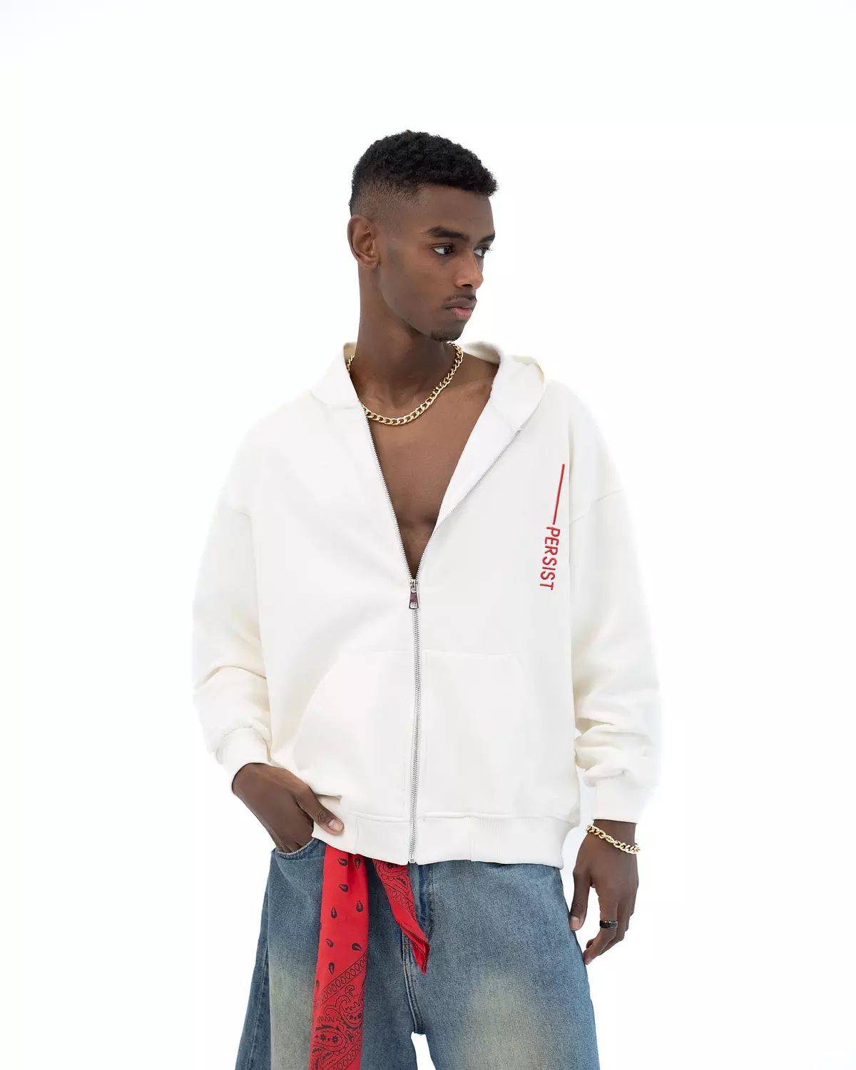 Persist ZIP UP Sweatshirt _ White 5