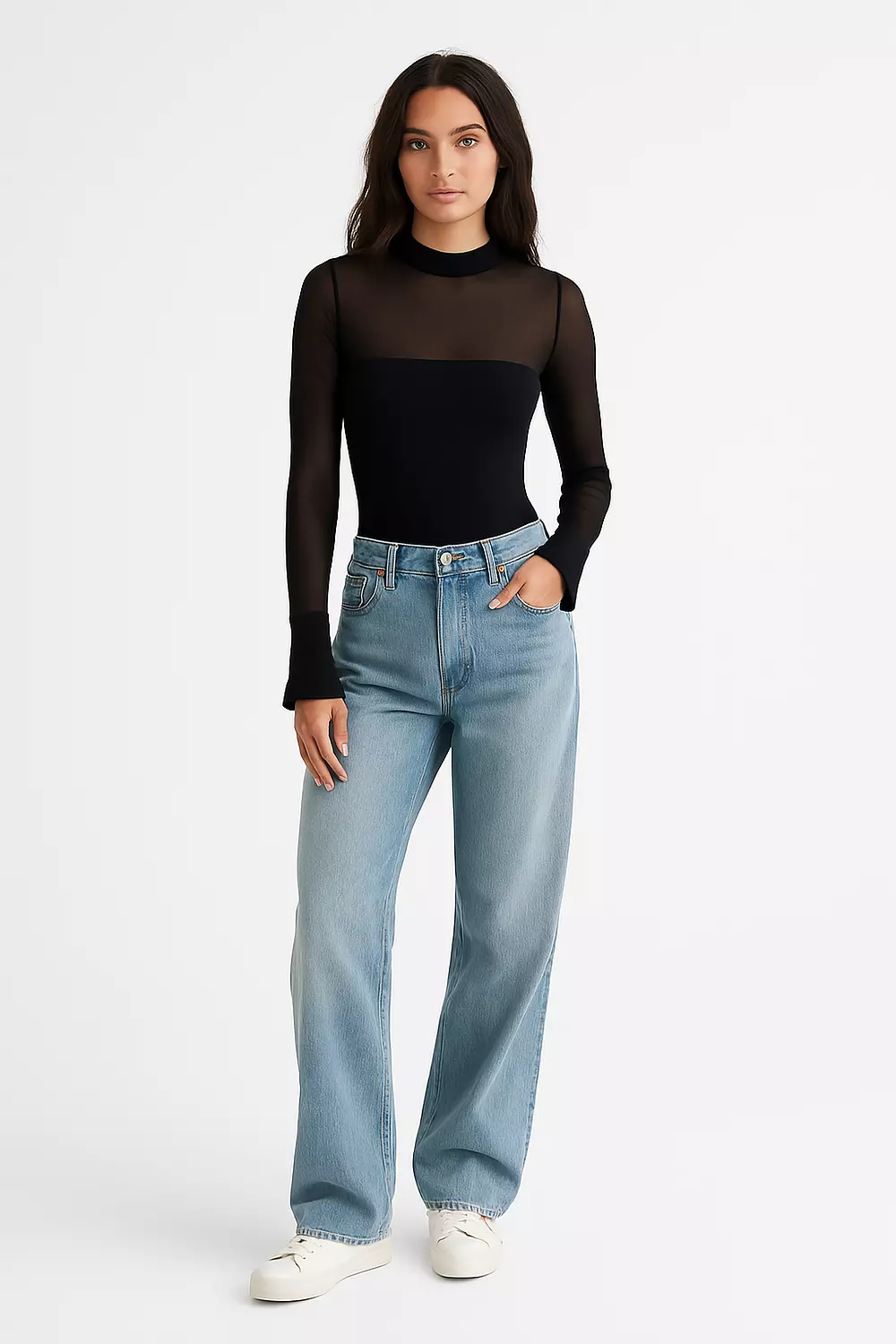 The Mesh Ruffle Top image