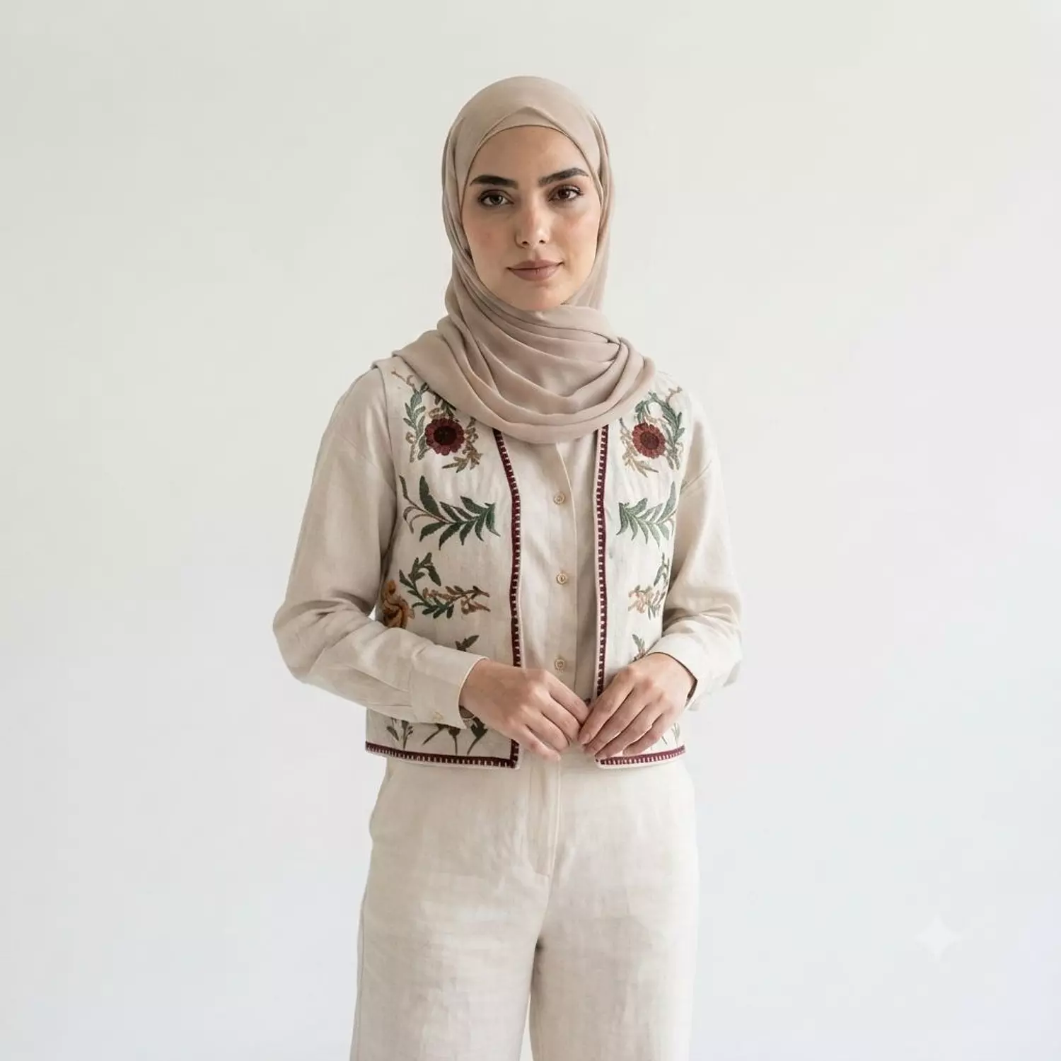 Floral Embroidered Cropped Jacket 1