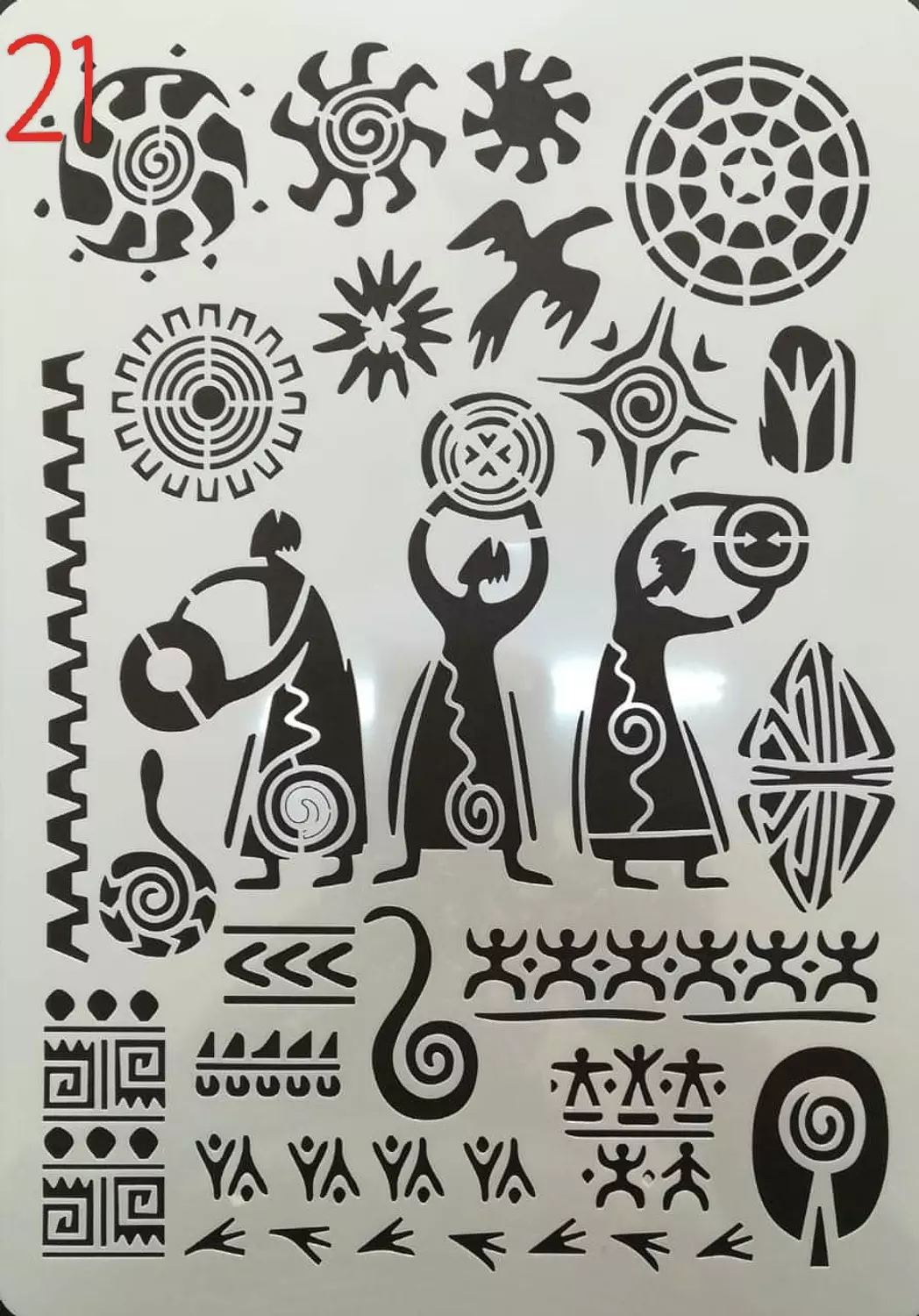 استنسل مفرغ (اشكال مختلفة) Stencils(Different forms) A4 13