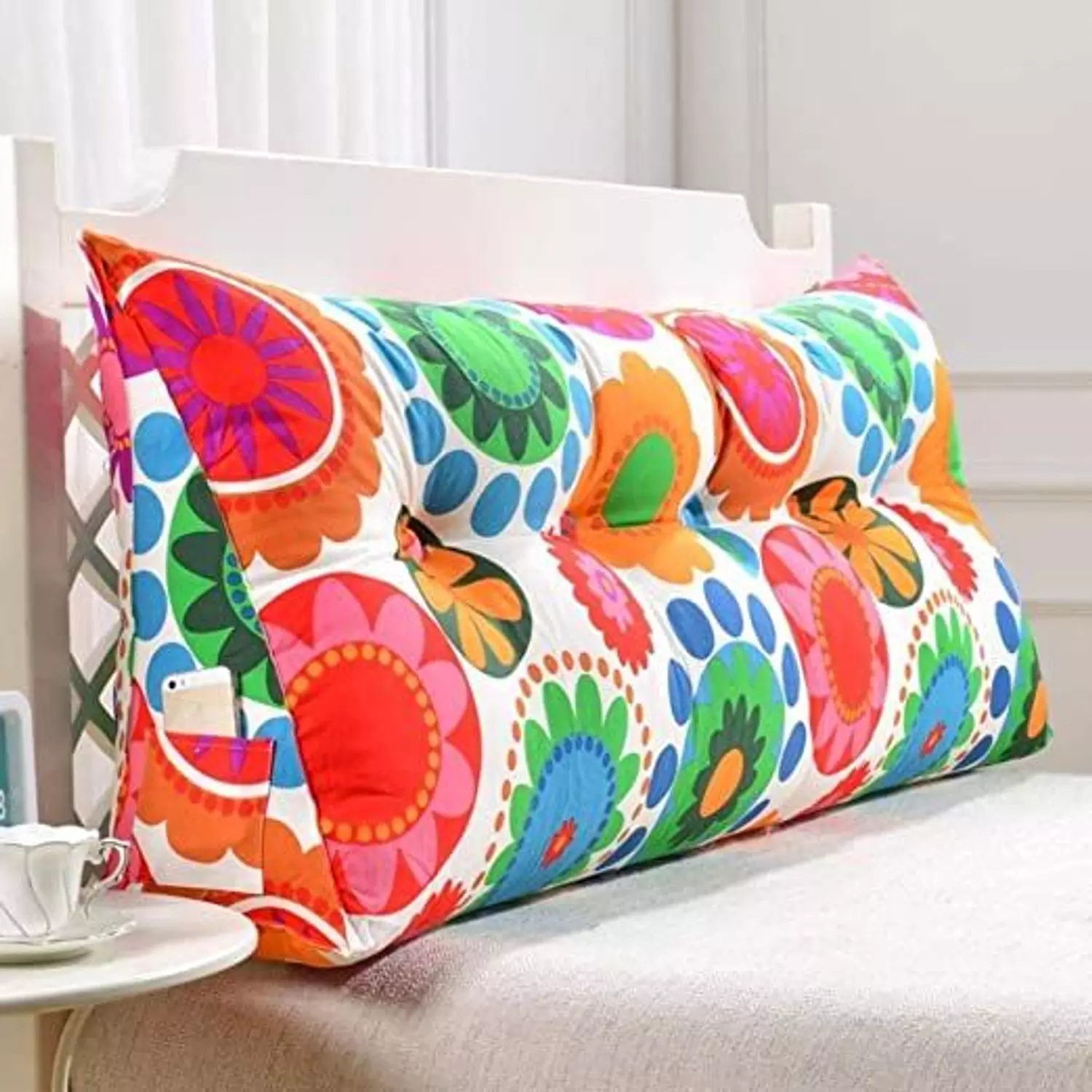 Bed back pillows ( printed fabric ) image