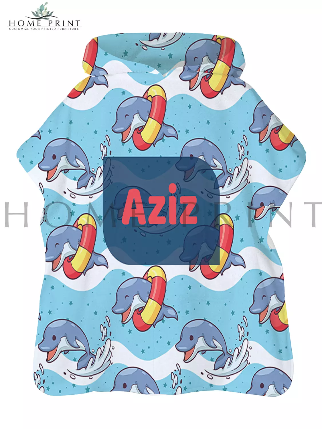 Microfiber Poncho - Dolphin - Multi Colors Design  image