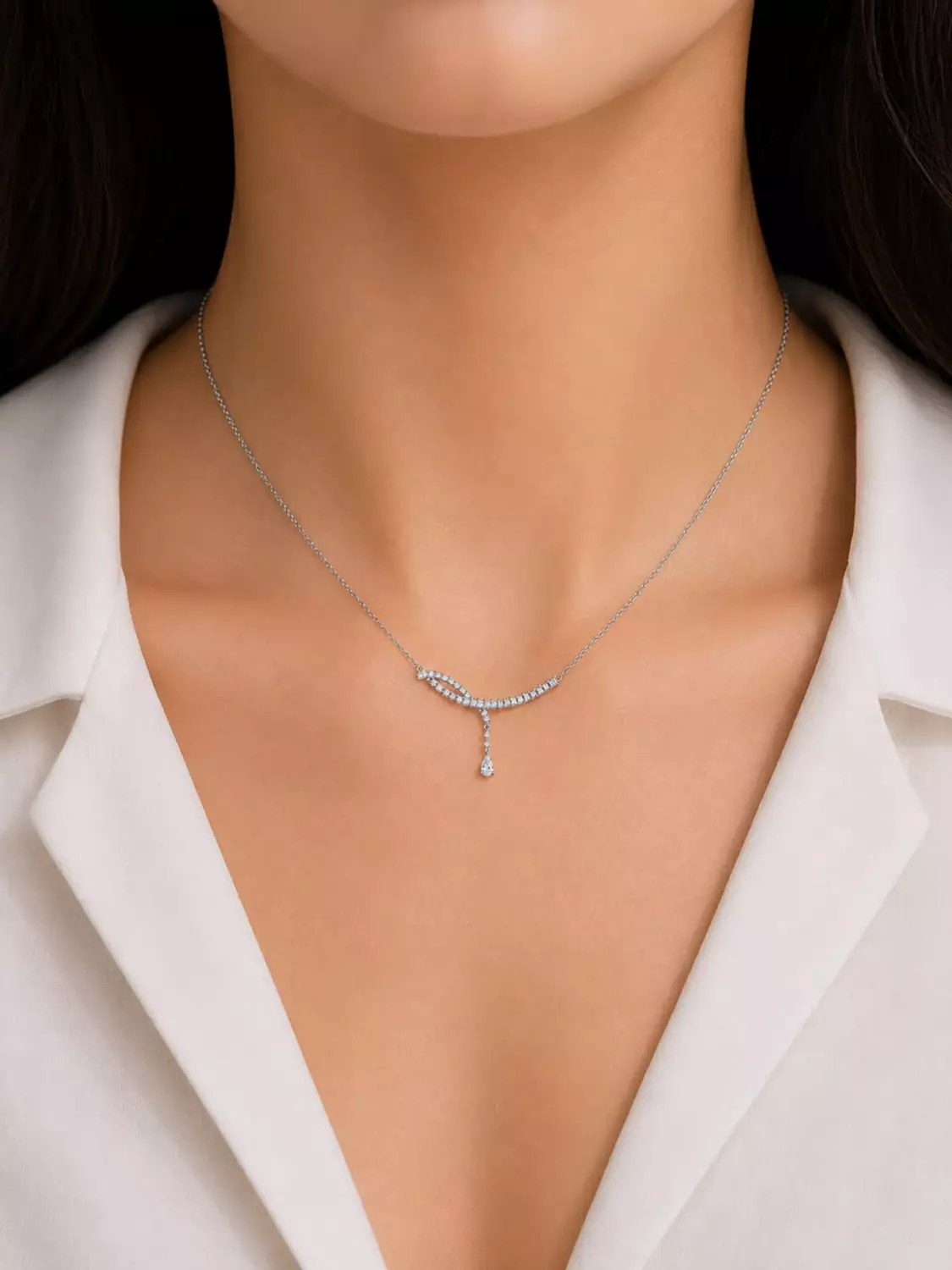 Silver Necklace Daimond image