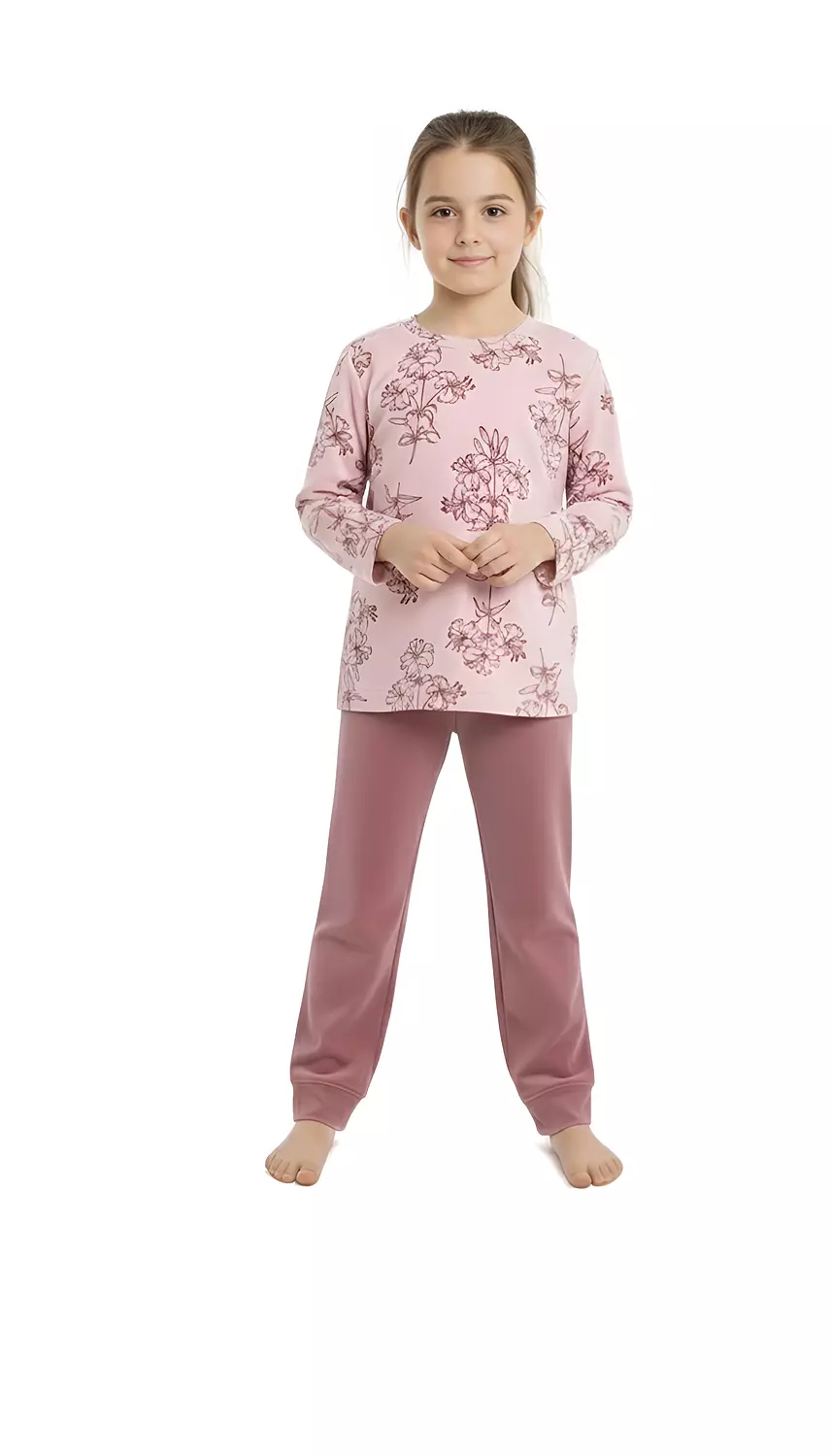 Shorto Printed Flower PJ - Girl - Rose Cashmere - 3101 4