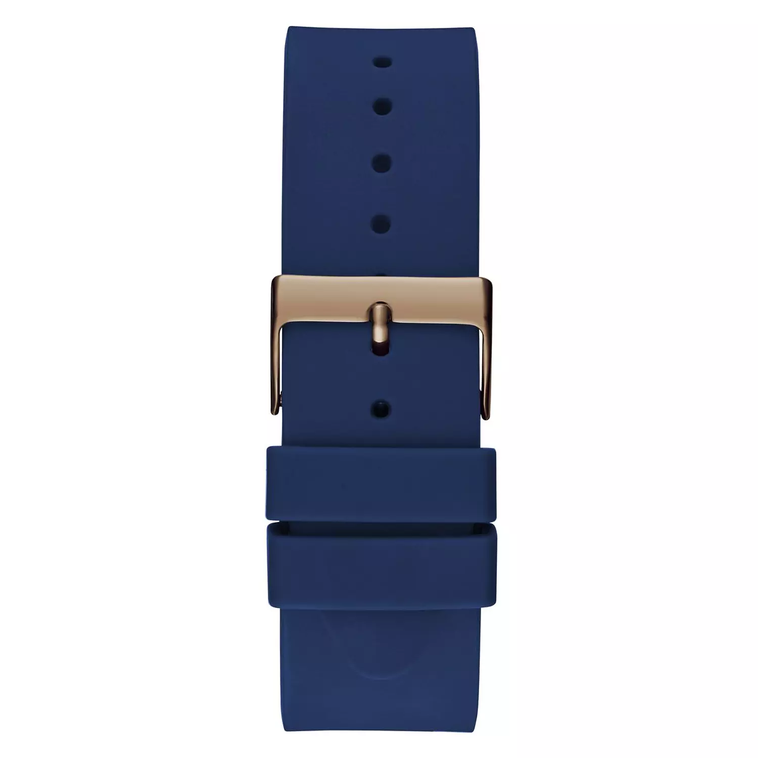 GUESS MAX Mens Blue Rose Gold Tone Analog Watch Blue Silicone Smooth Strap 1