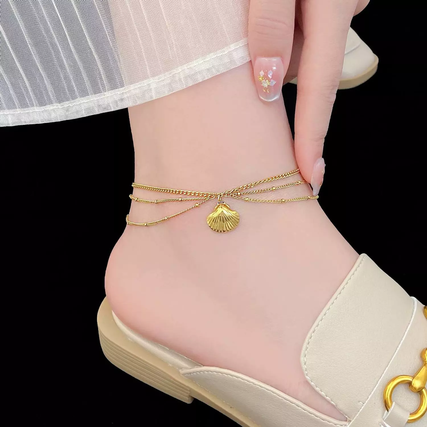 Multilayers Seashell Anklet 2
