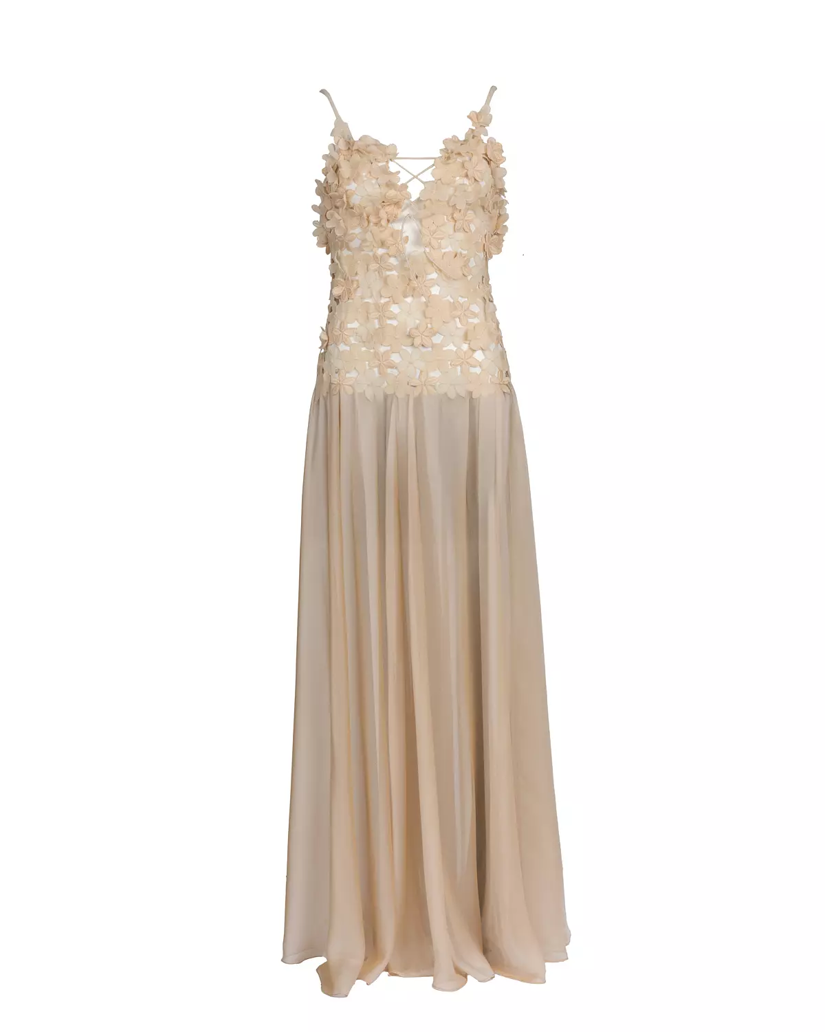 Chic Beige-Gold Guipure Lace Dress image