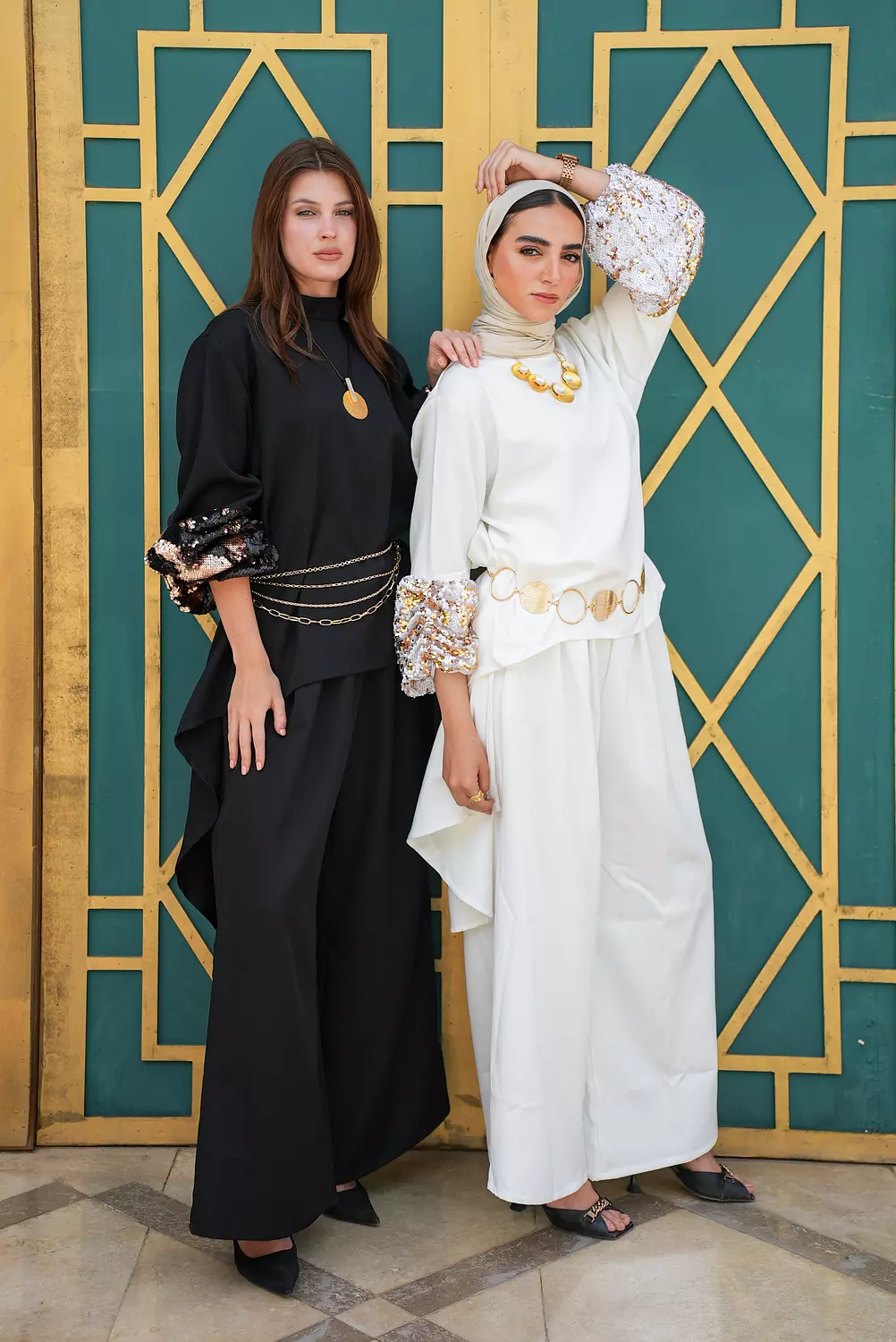Puffy paiette gold set   3