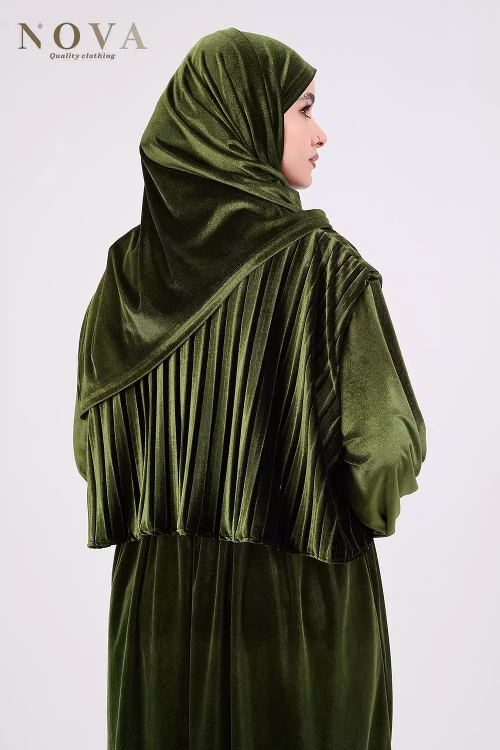 Olive green Velvet Wave 2