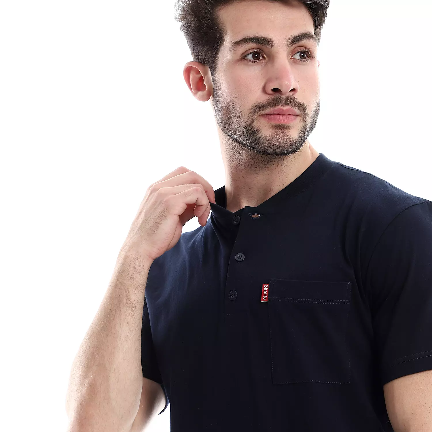 Men Cotton Plain T-Shirt - 4037 - Dark Blue 2