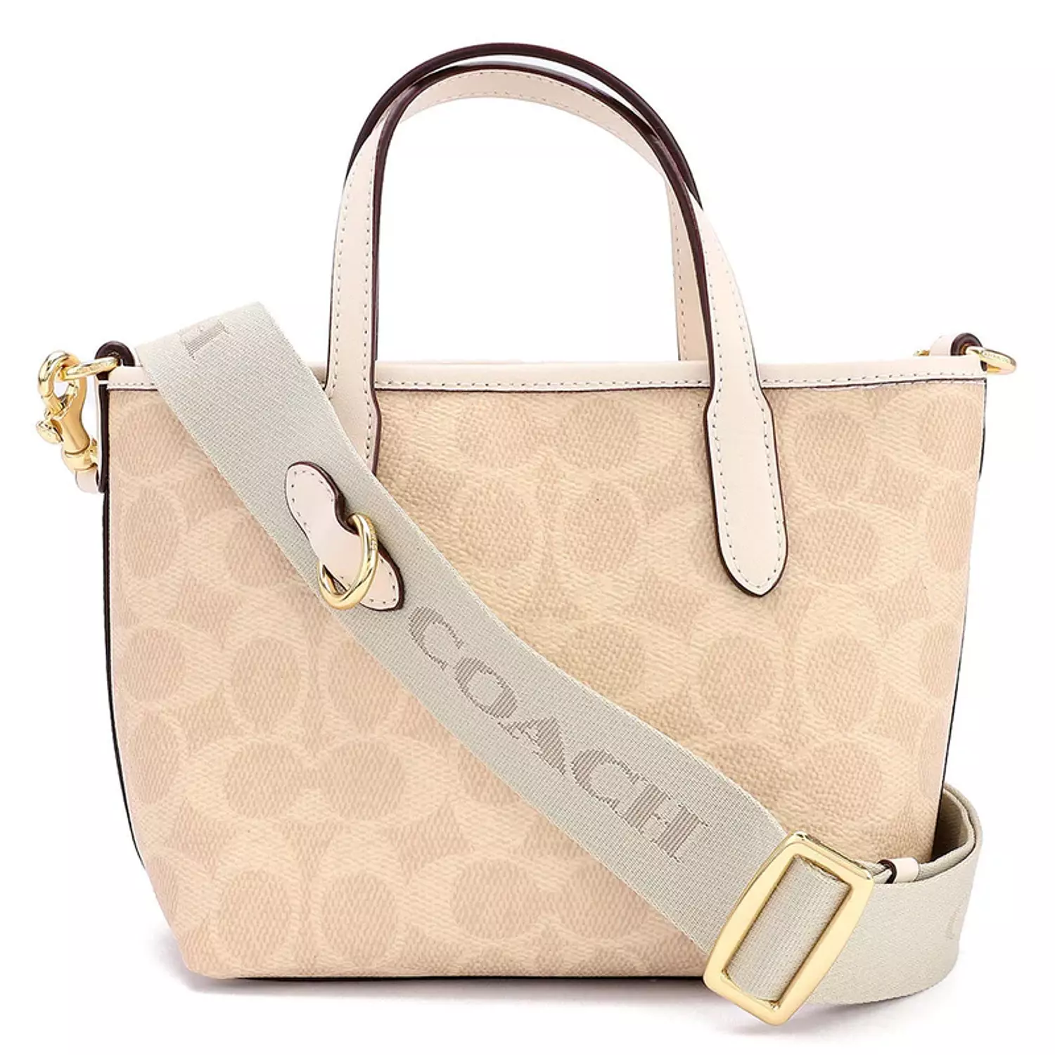 Coach City Mini Tote Bag In Signature Canvas beige 1