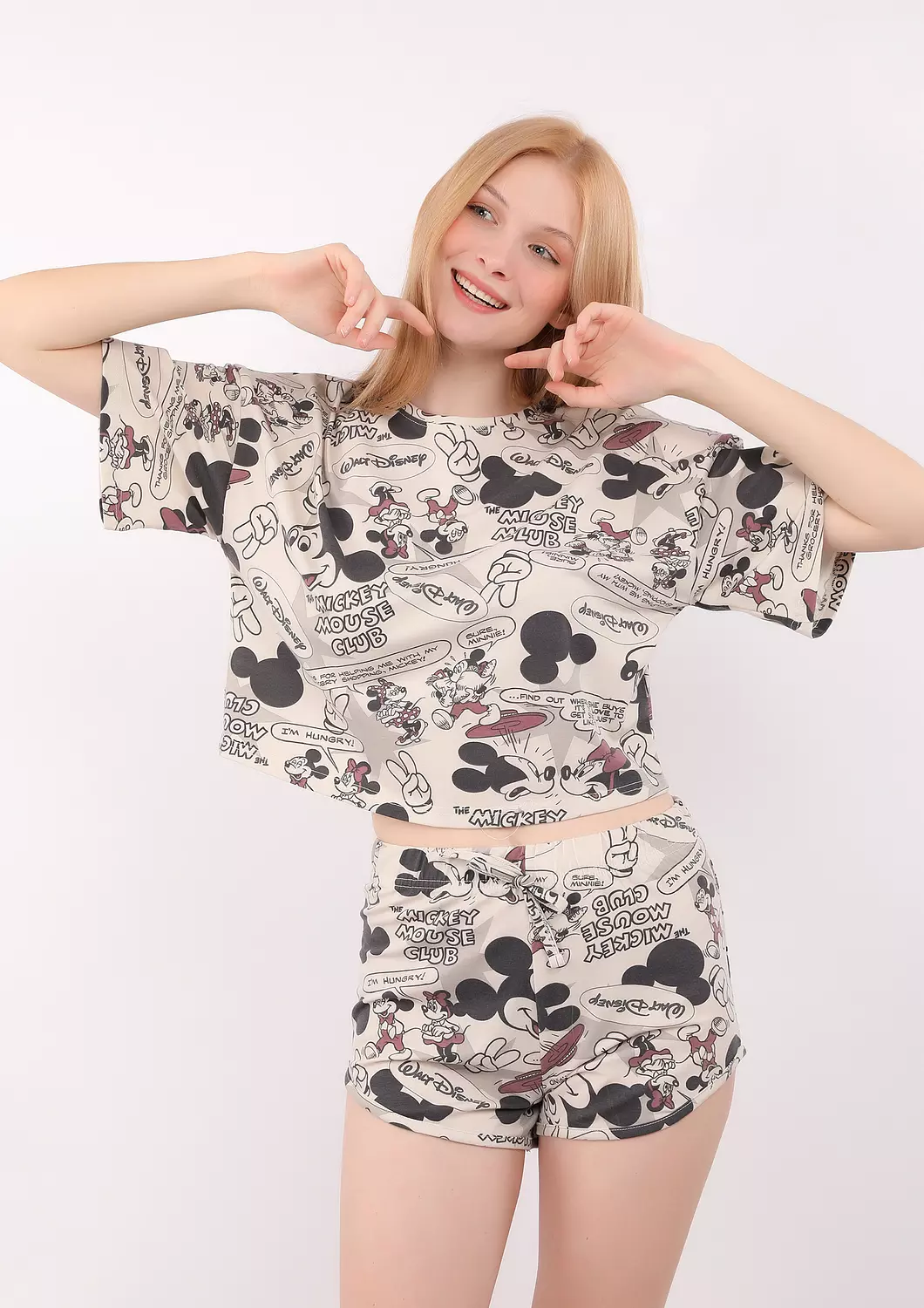 S230 MICKEY COMICS FULL PRINTED SHORT PAJAMA SET  3
