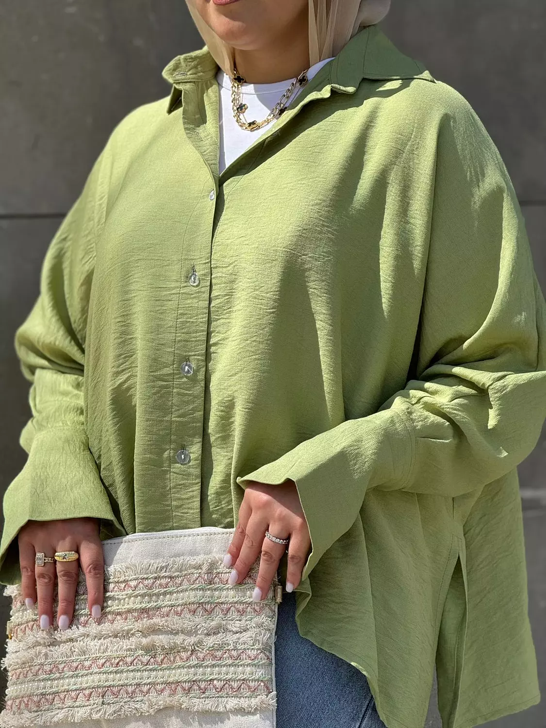 Green apple Summer blouse hover image