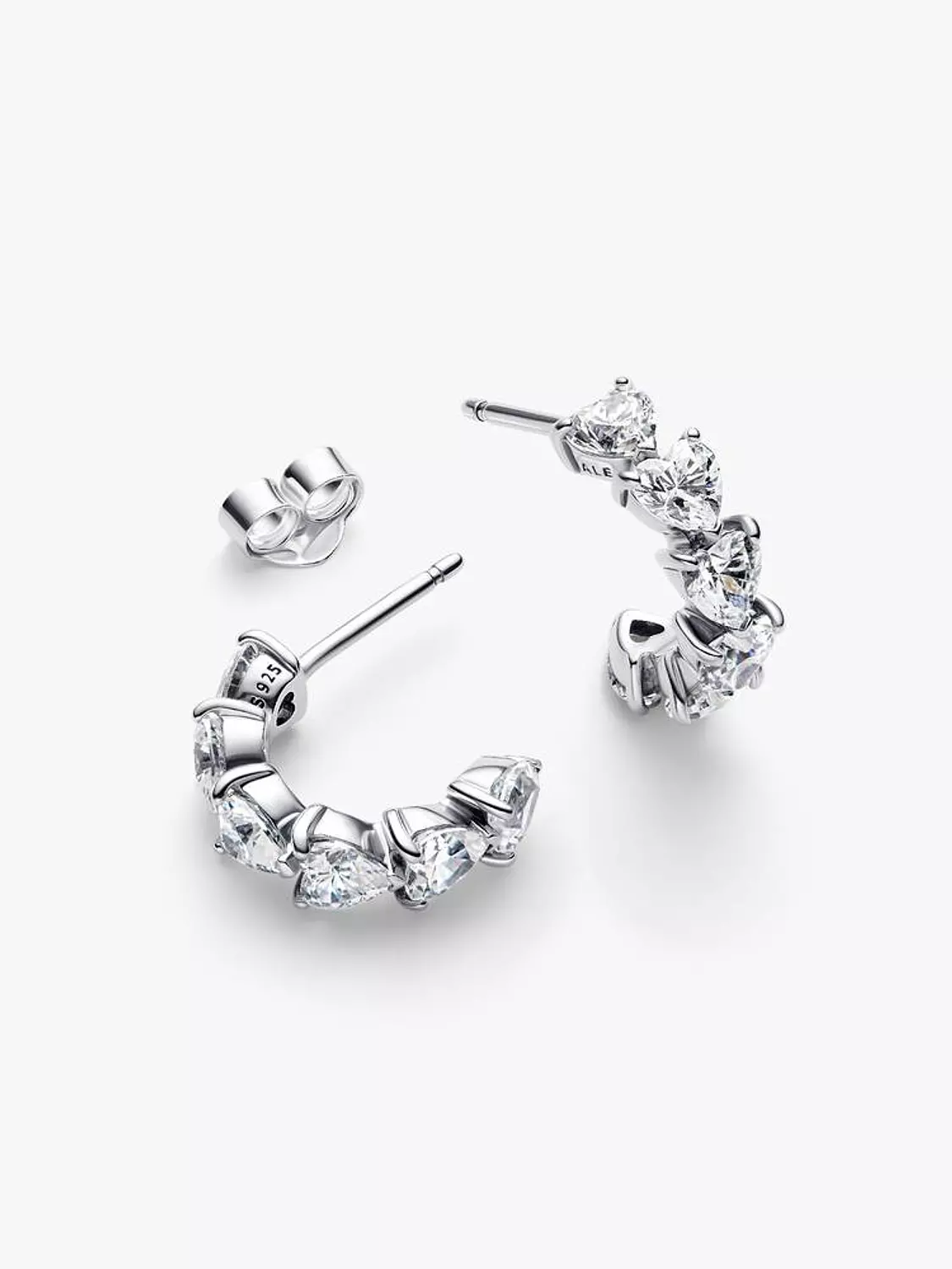 Sparkling Hearts Open Hoop Earrings 2