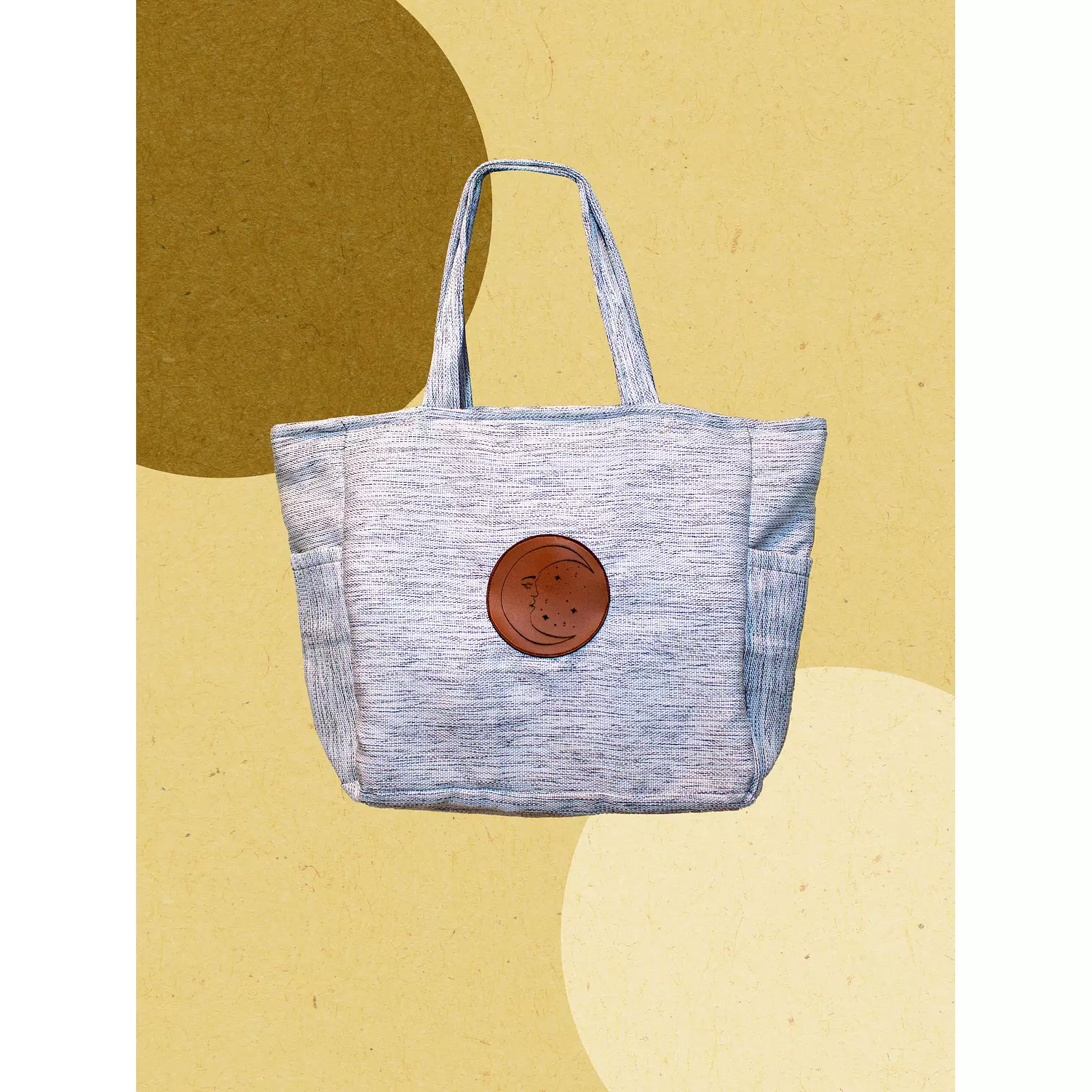 White Boho Tote Bag image