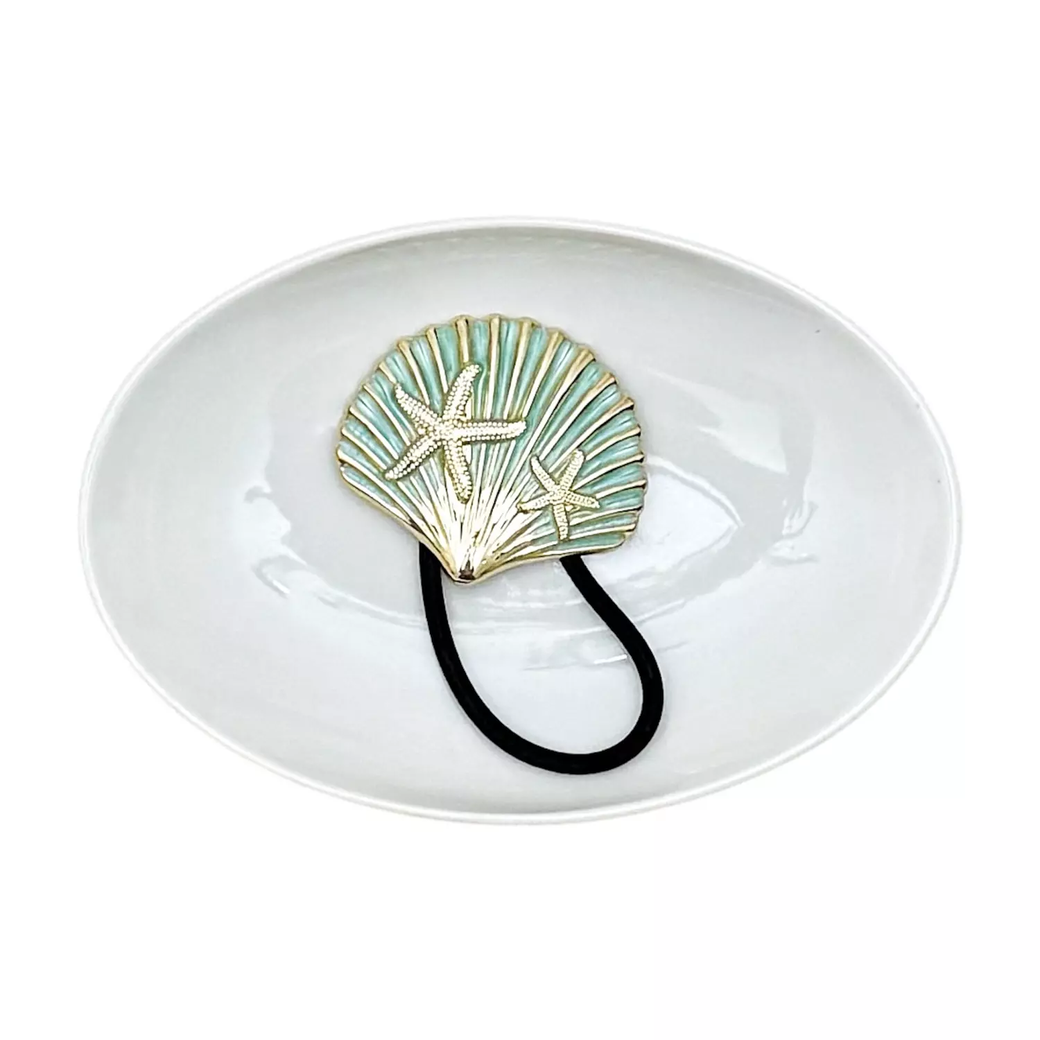 Blue/Green Seashell Hair Tie 2