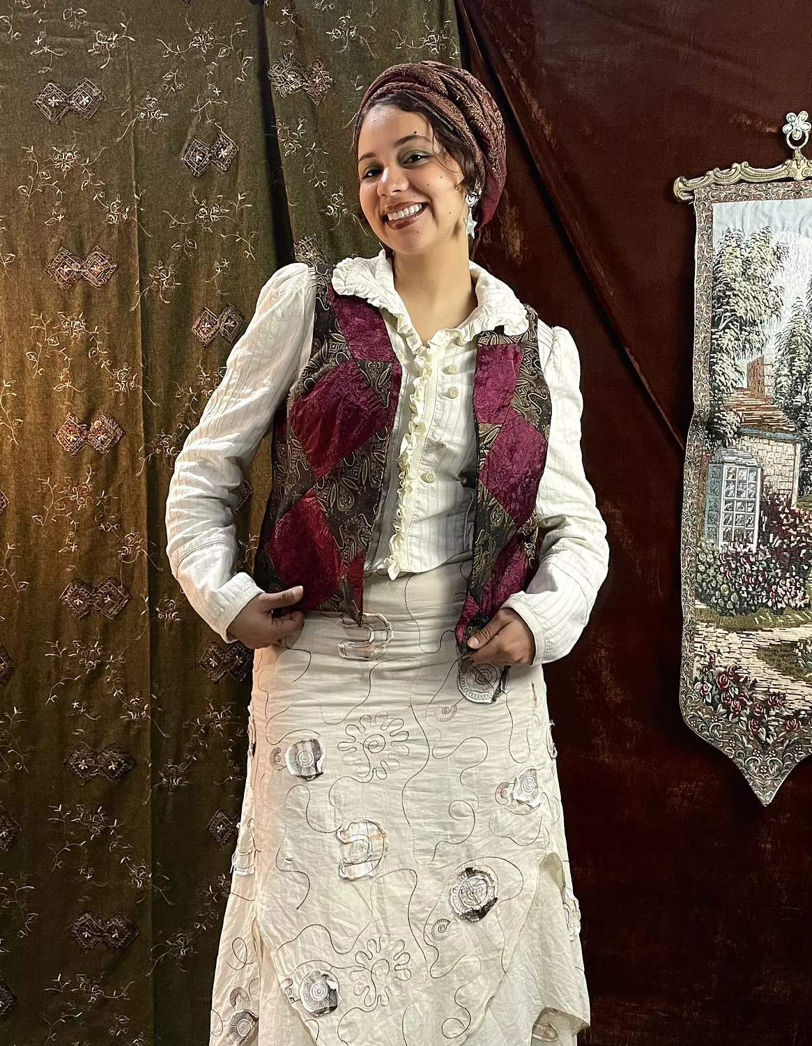 “Golden Era” recycled handmade reversible vest 1