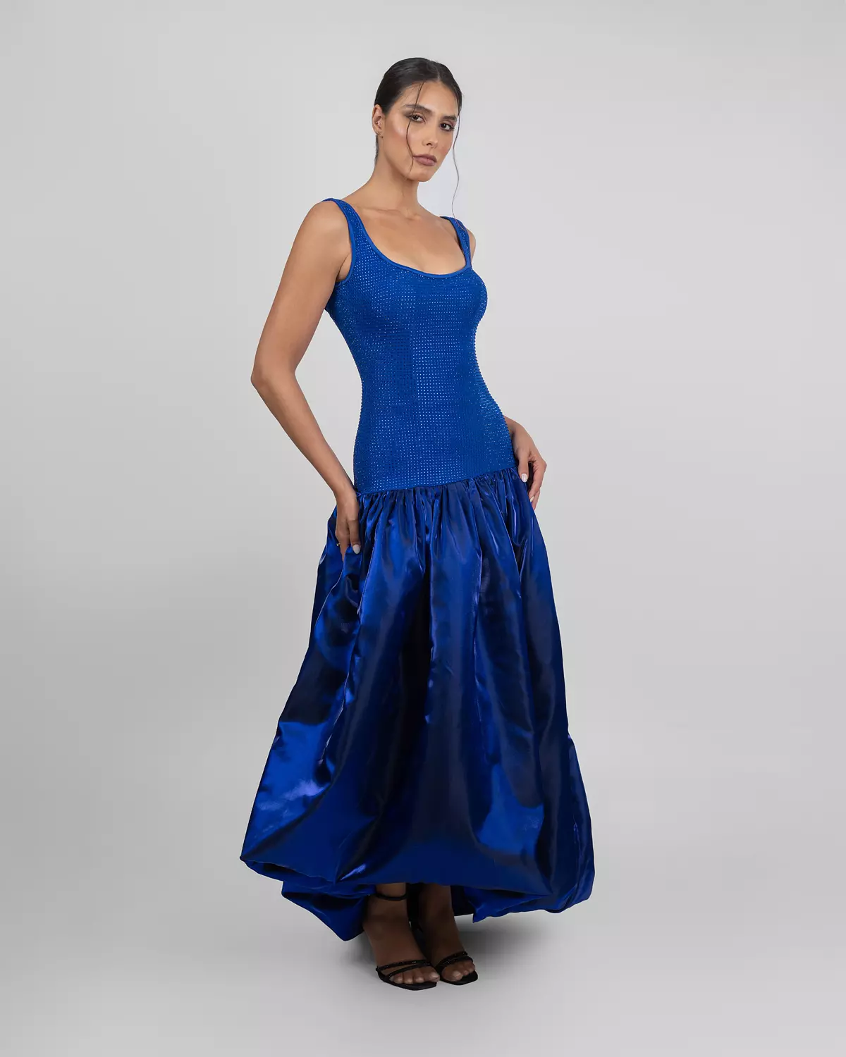 Asymmetric Crystal Bloom Gown hover image