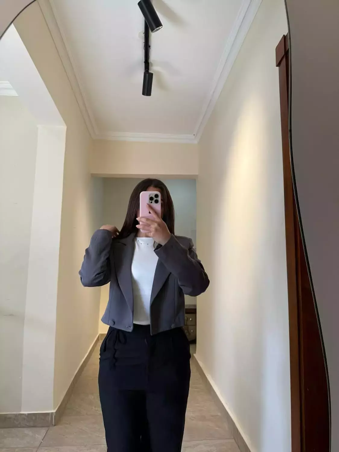 Cropped Blazer Dark Grey image