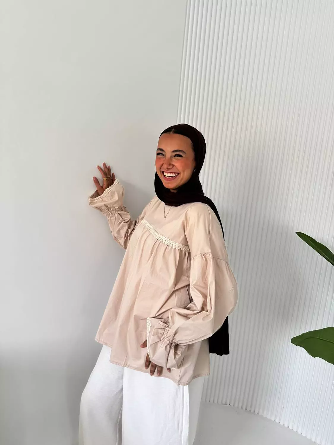 Fluffy sleeves blouse  hover image