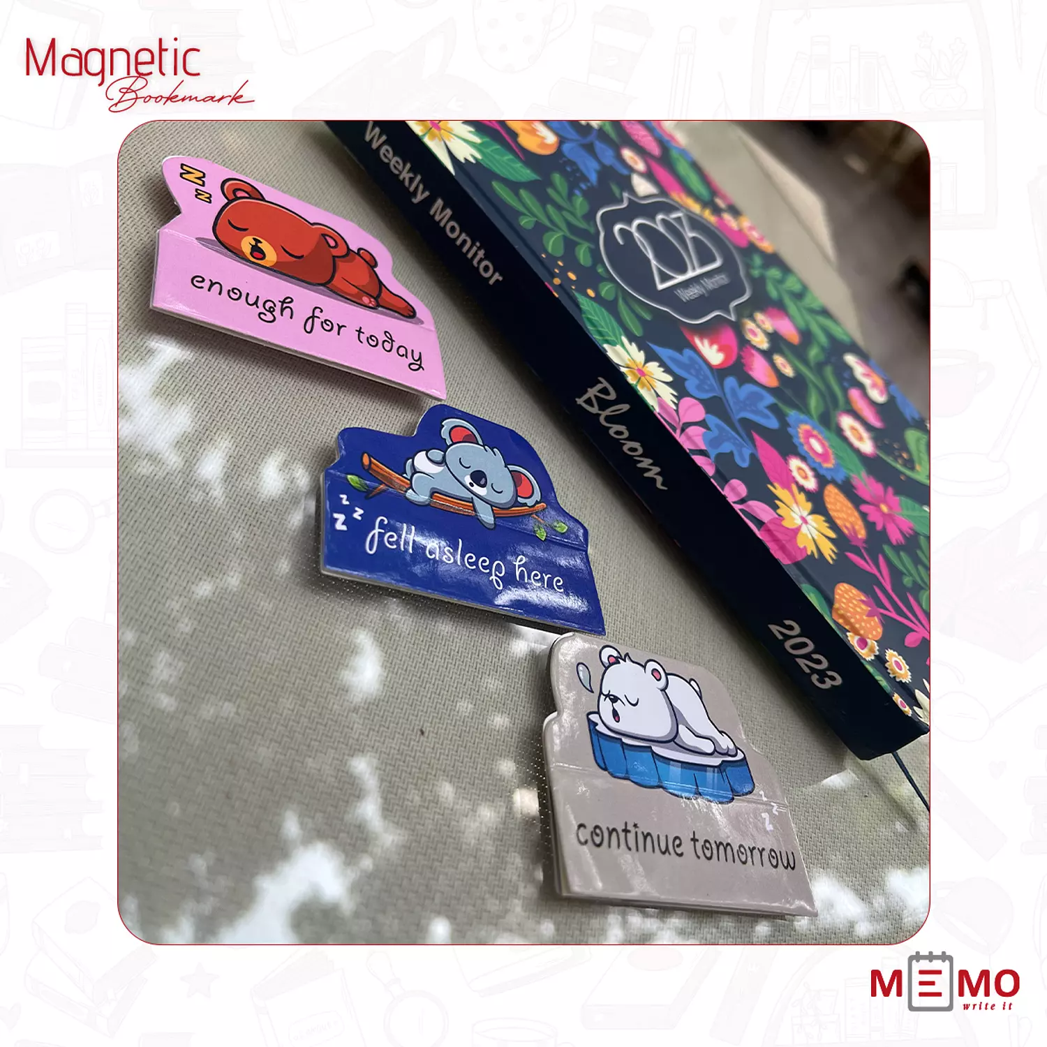 Memo  Magnetic Bookmarks "Sweet Bears" (3 pcs) 5