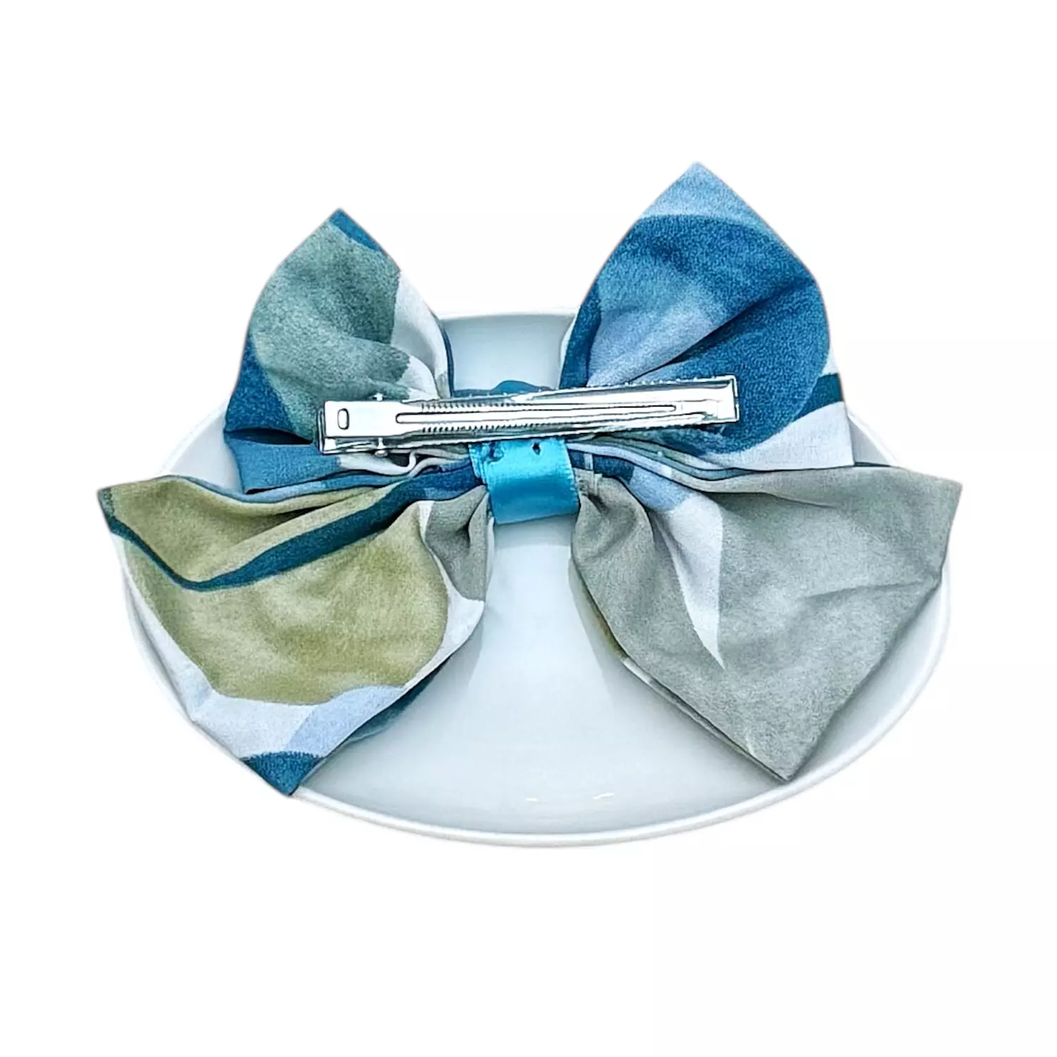 Blue Tropical Bowtie Hair Clip 1