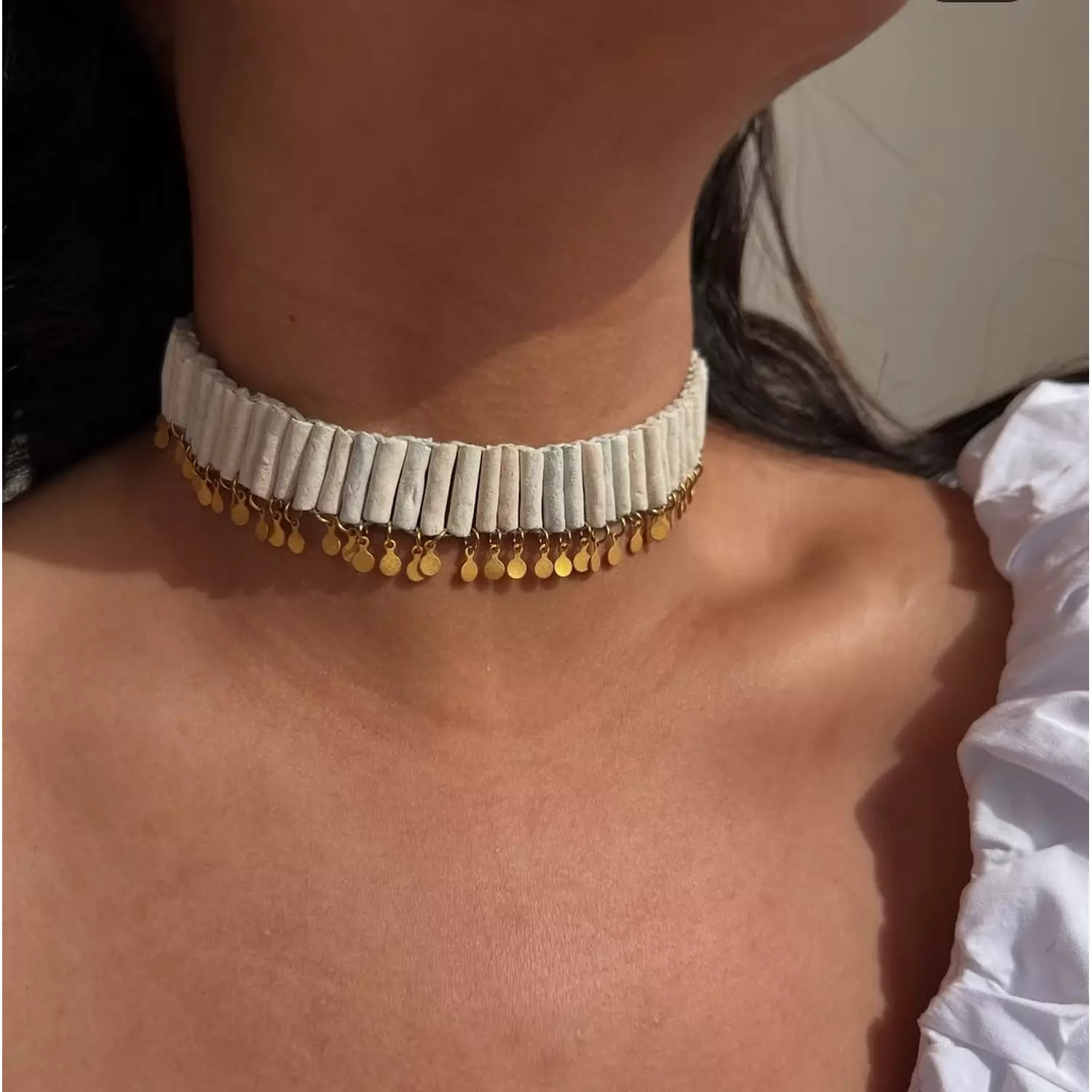 White clay beads Necklace hover image