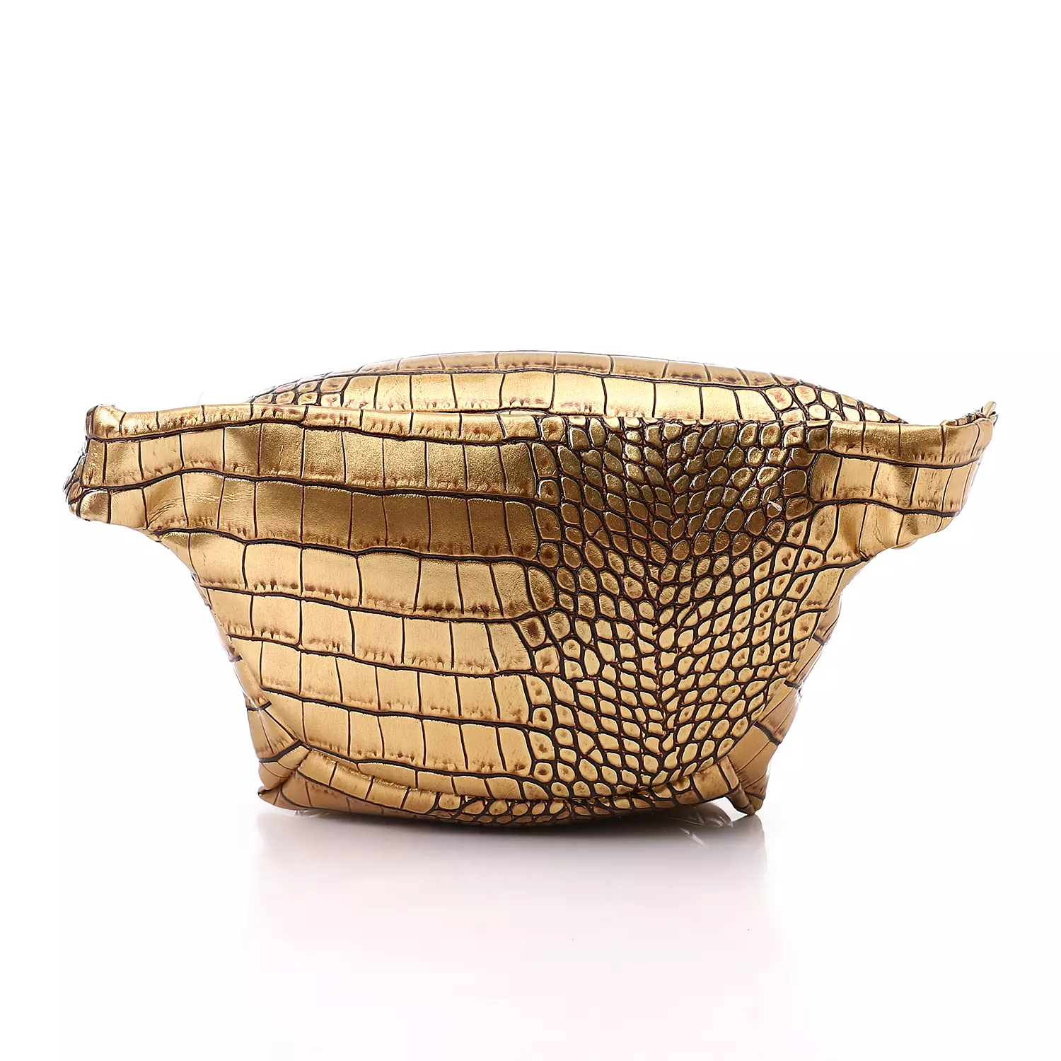 Shiny Snake Leather Super Waist Bag-Gold 2