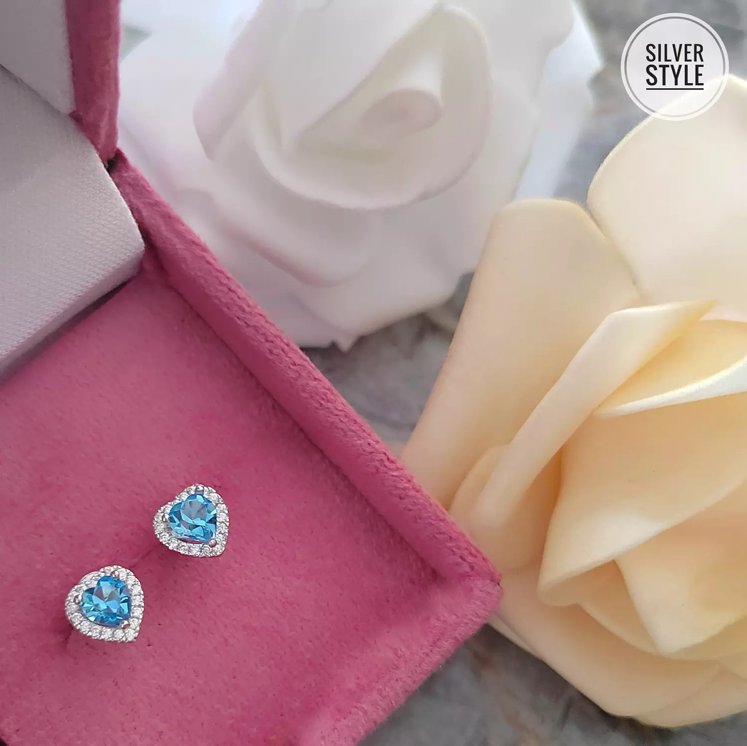 Baby blue heart Earrings  1