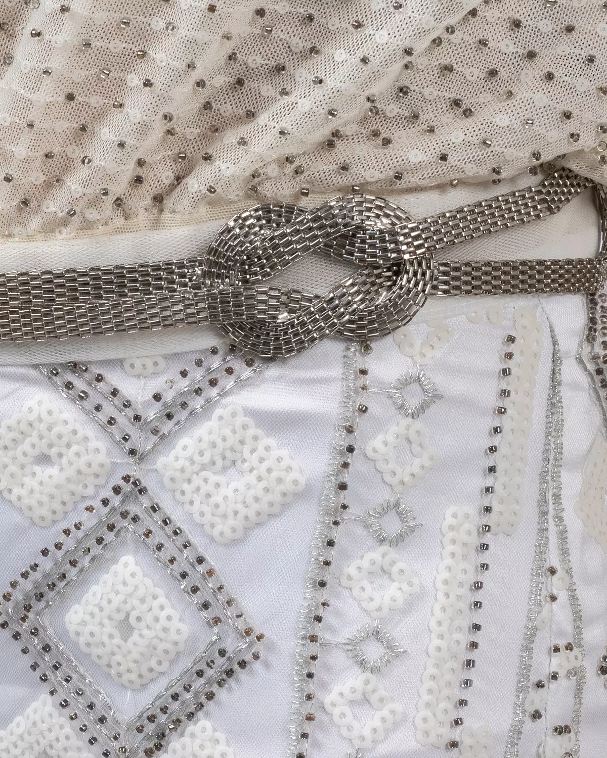 White Beaded Set  3