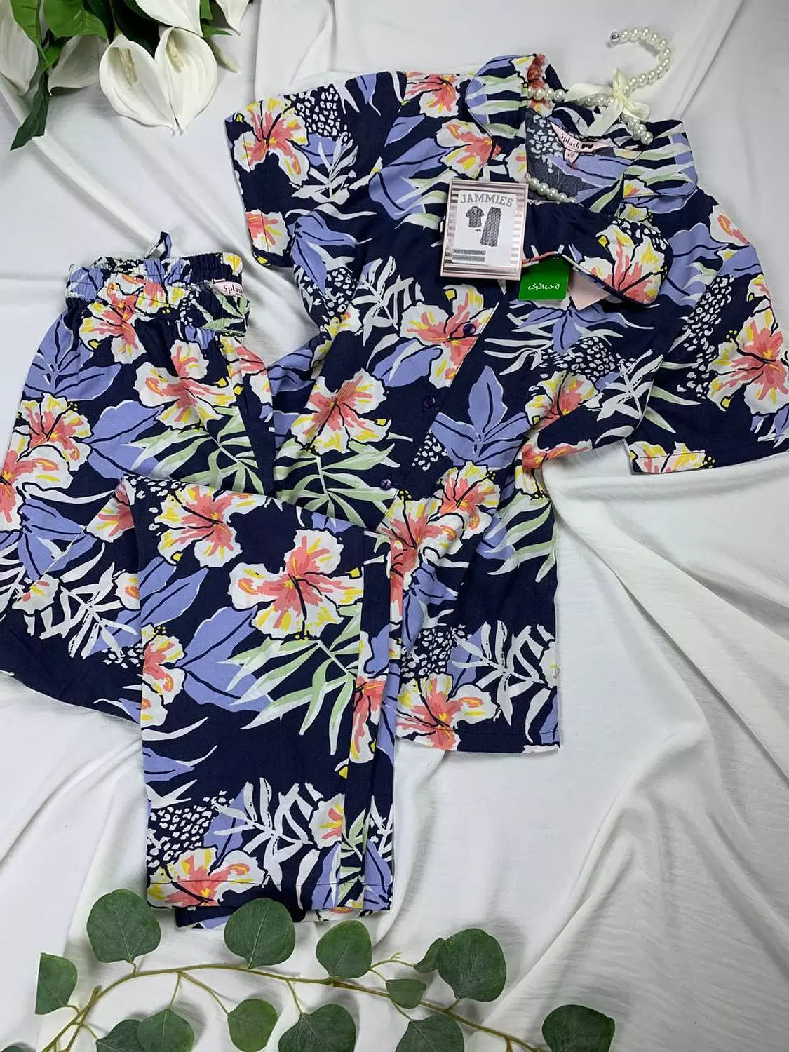 Classic pure cotton pijama set from splash hover image