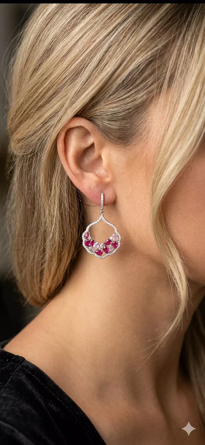 Pastel floral earrings image