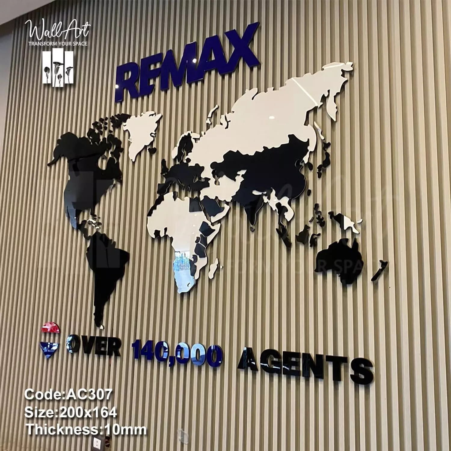 AC307c-Coloured Acrylic Map    image