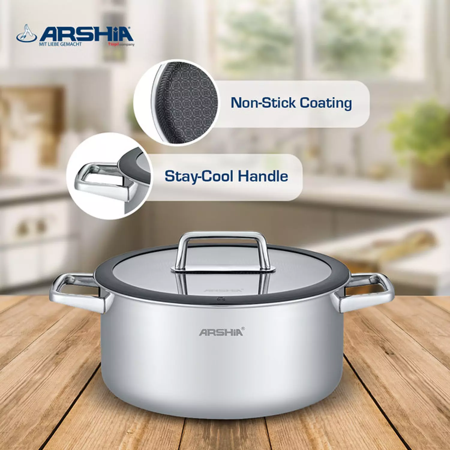 ARSHIA 9 piece stainless steel cookware set 2