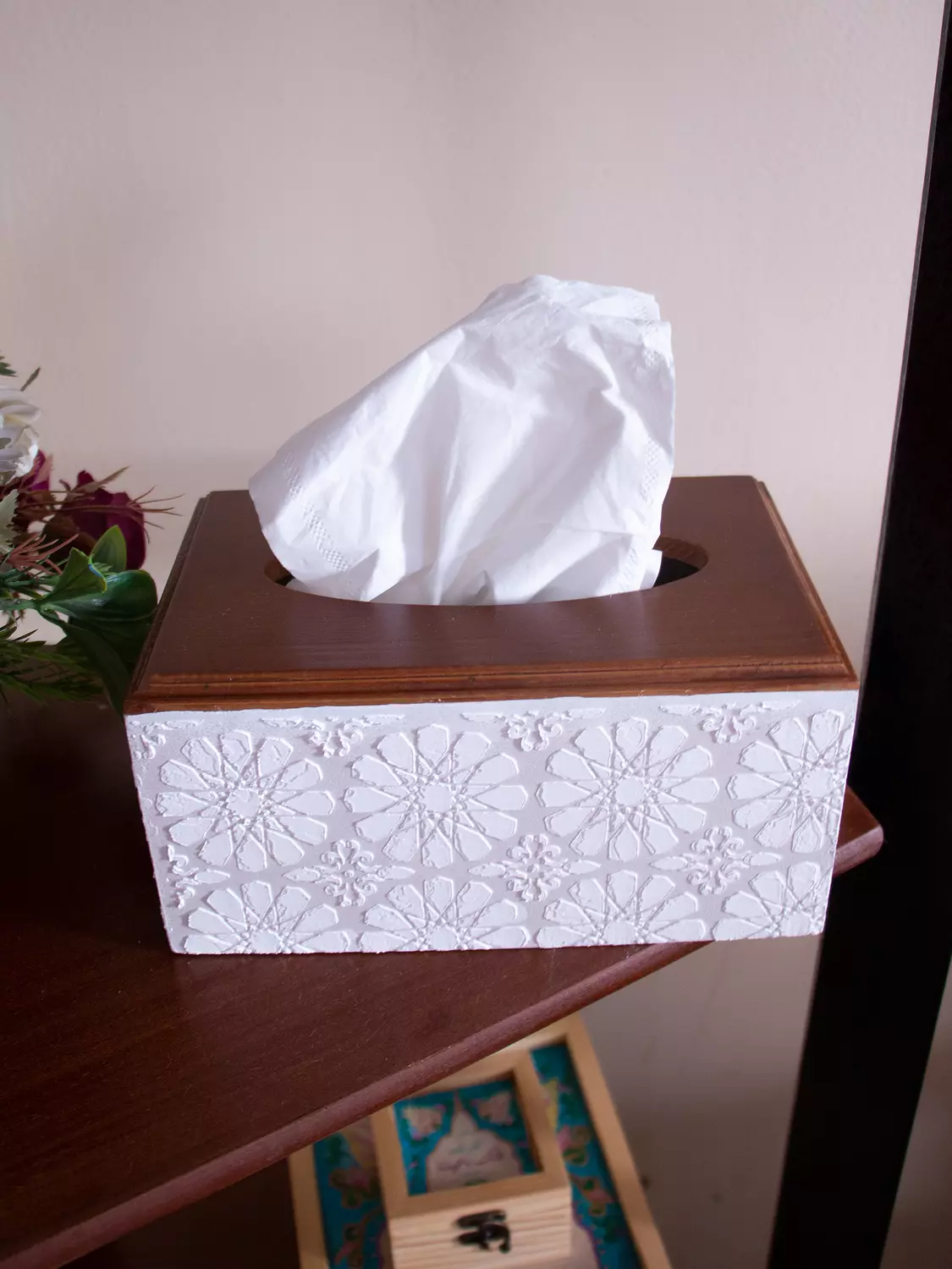 Tissue Box Off white Islamic Stars 1