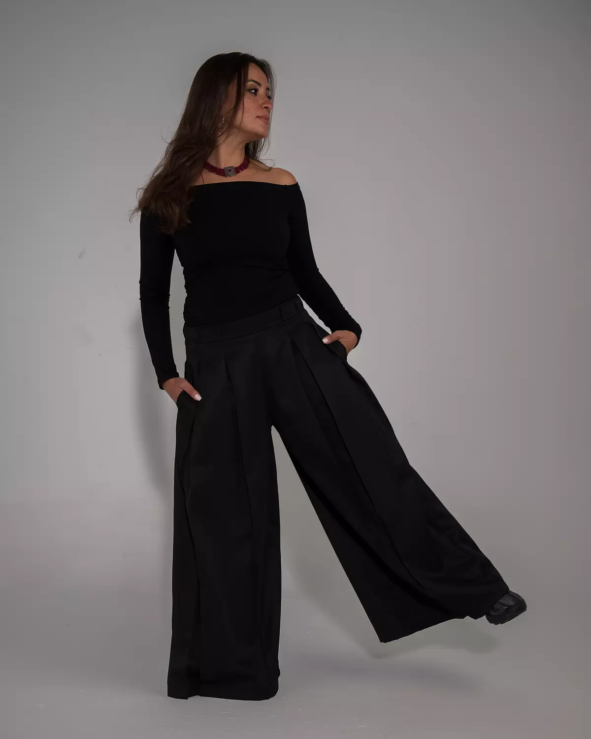 Fluid Palazzo Pants Black 2