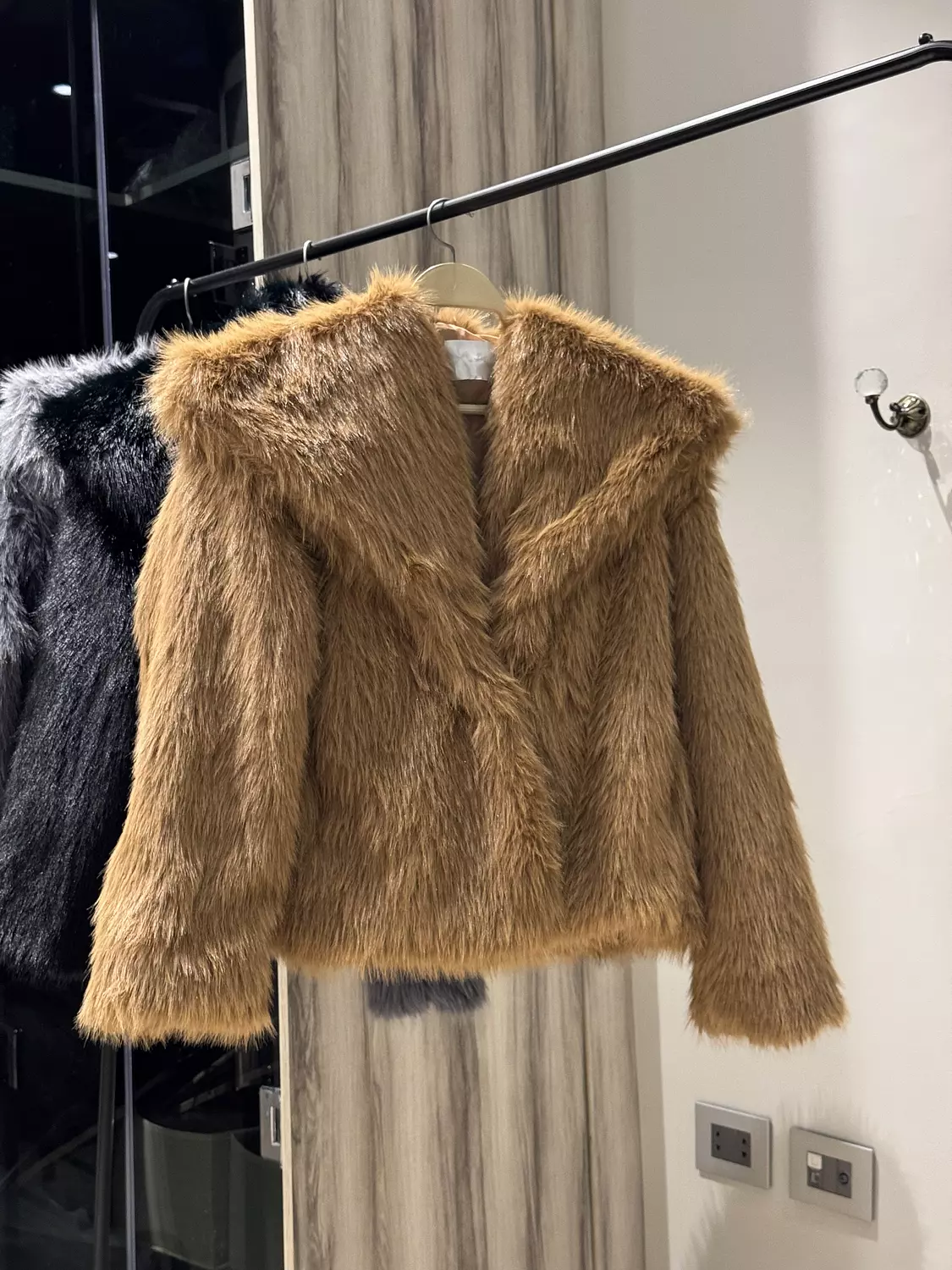 Double collar fur coat 7