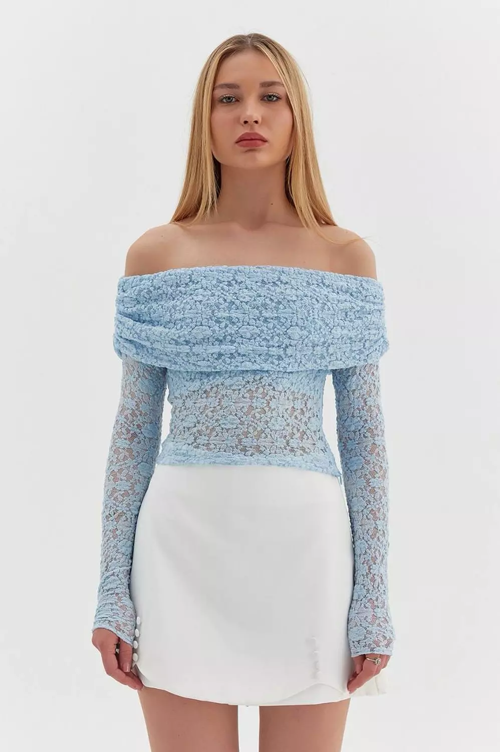 Off Shoulder Dantel Lace Top image
